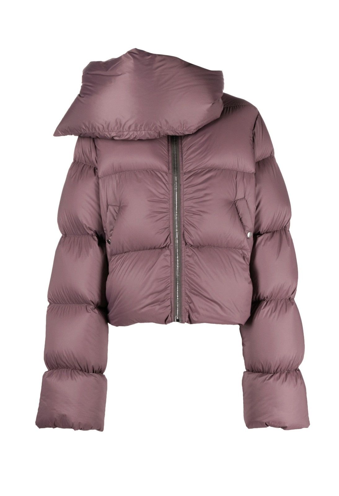 image of $2.5K ValueRick Owens Funnel Neck Padded Jacket in Purple, Men's (Size Small)