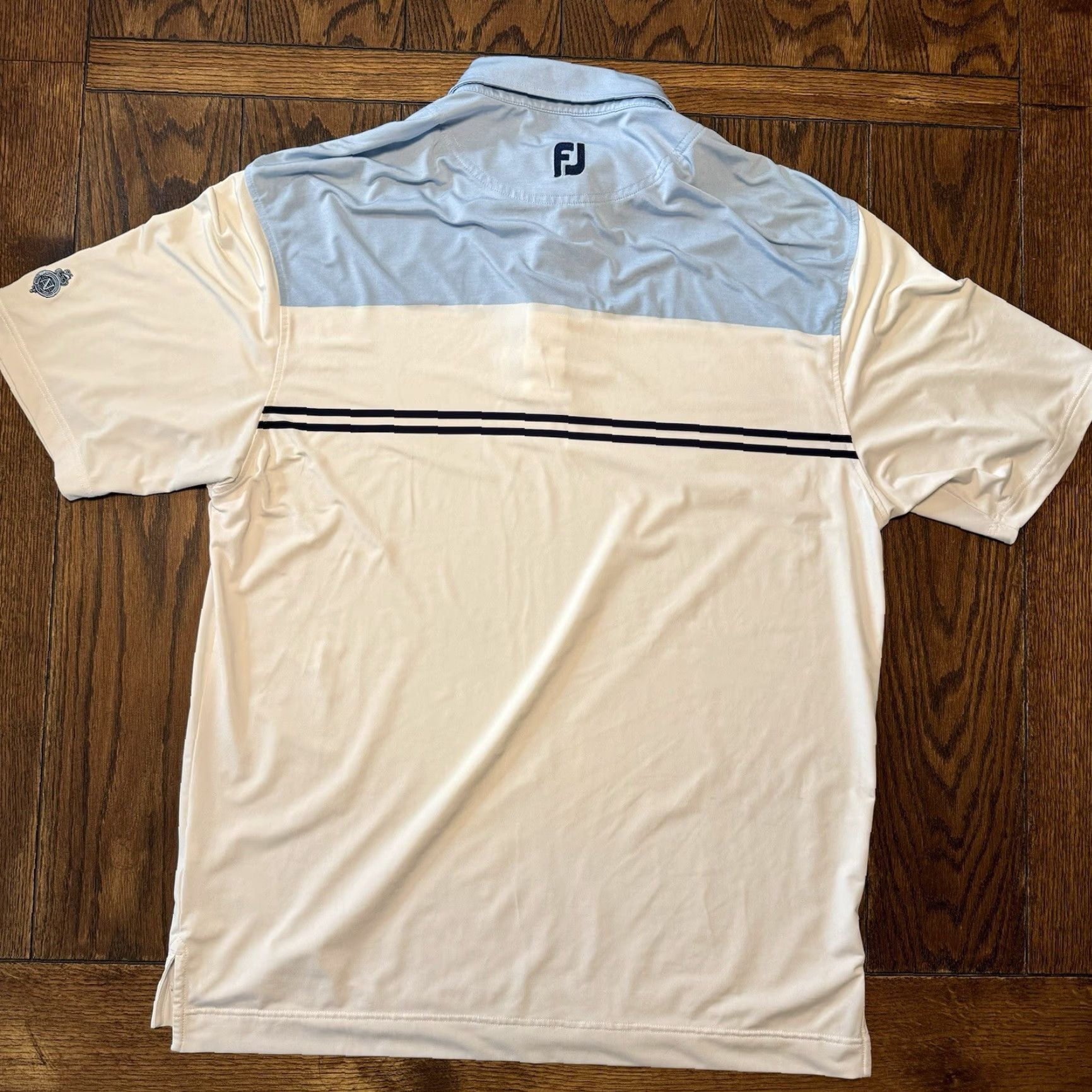 Footjoy FOOTJOY Men's Large Golf Polo Shirt White Nevillewood Club Polo Shirt Golf Footjoy Mens Large White Nevillewood Club Classic Golf Polo Shirt Size US L / EU 52-54 / 3 - 4 Thumbnail