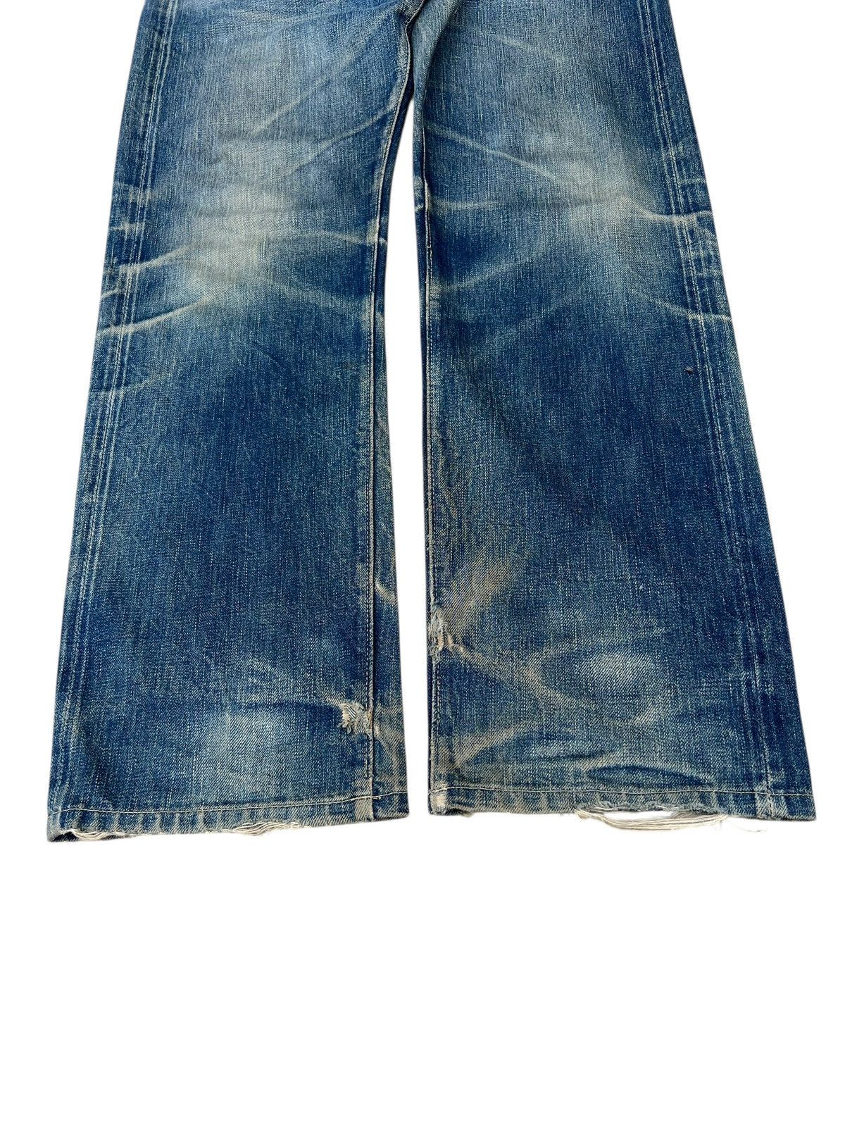 Full Count & Co. Trashed VTG Full Count Aging Dirty Mud Denim Selvedge Jeans Size US 32 / EU 48 - 10 Thumbnail