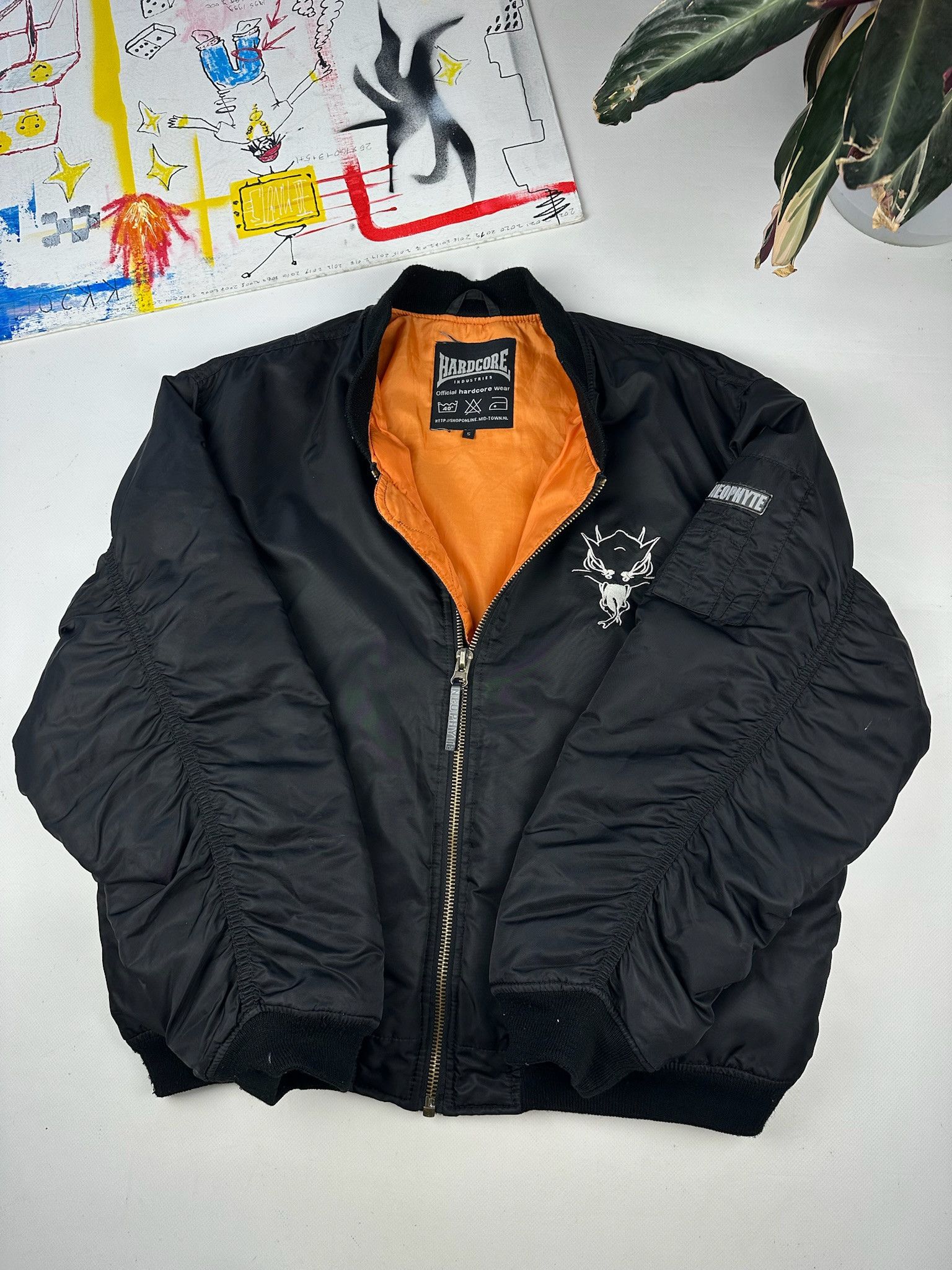 Thunderdome Rare 00s DJ Neophyte Bomber Jacket Gabber Hardcore L Black Size US S / EU 44-46 / 1 - 2 Thumbnail