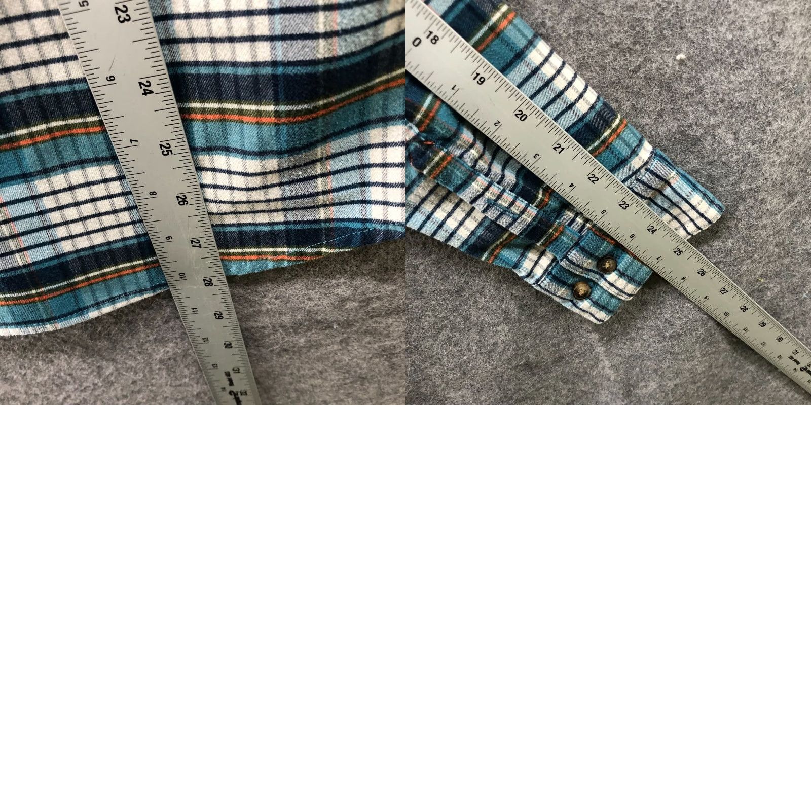 Vintage L.L. Bean Flannel Shirt Womens XL Blue White Plaid Teal Long Sleeve Size XL / US 12-14 / IT 48-50 - 8 Thumbnail