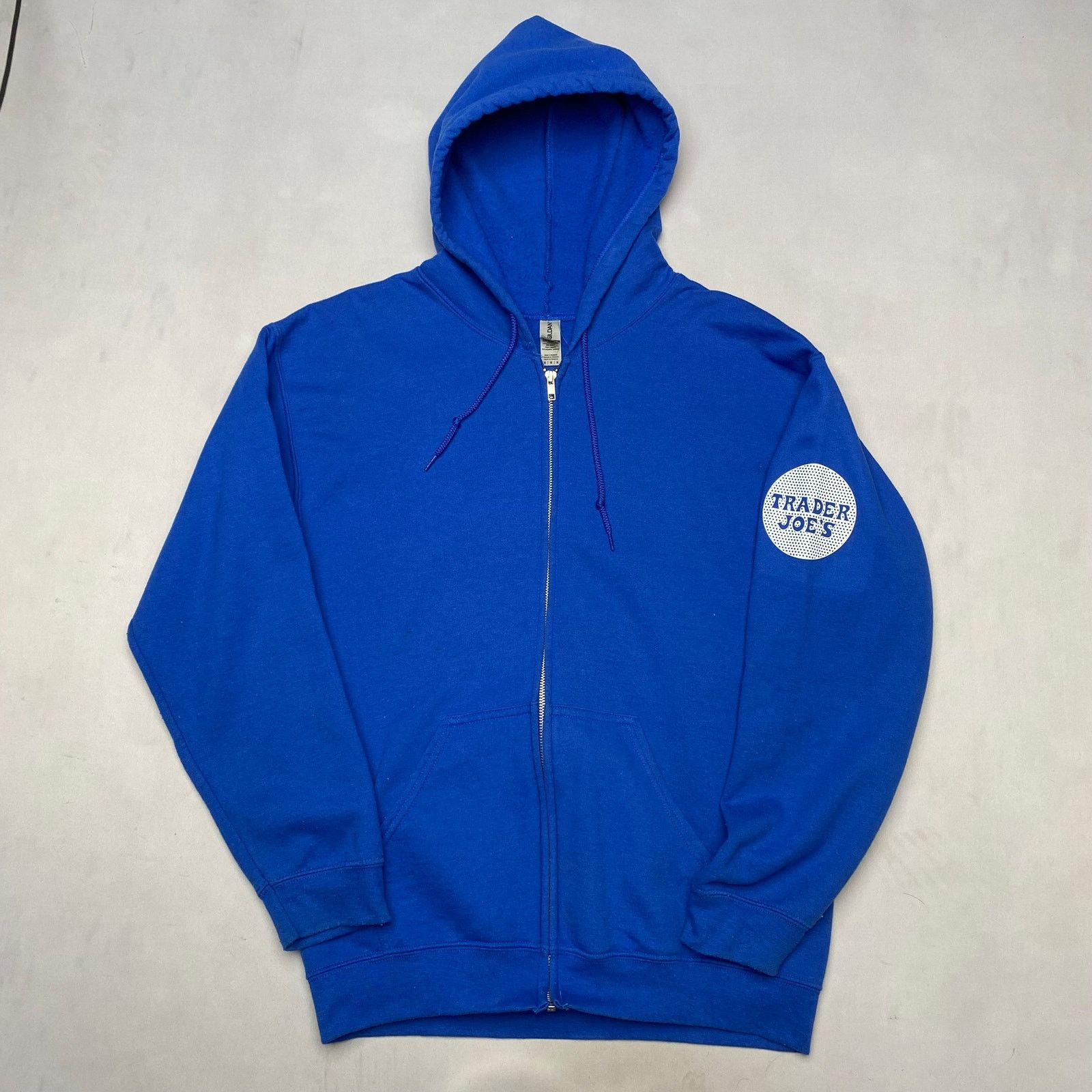 Gildan Trader Joe's Full Zip Hoodie Men's Medium Employee Blue Logo Size US M / EU 48-50 / 2 - 3 Thumbnail