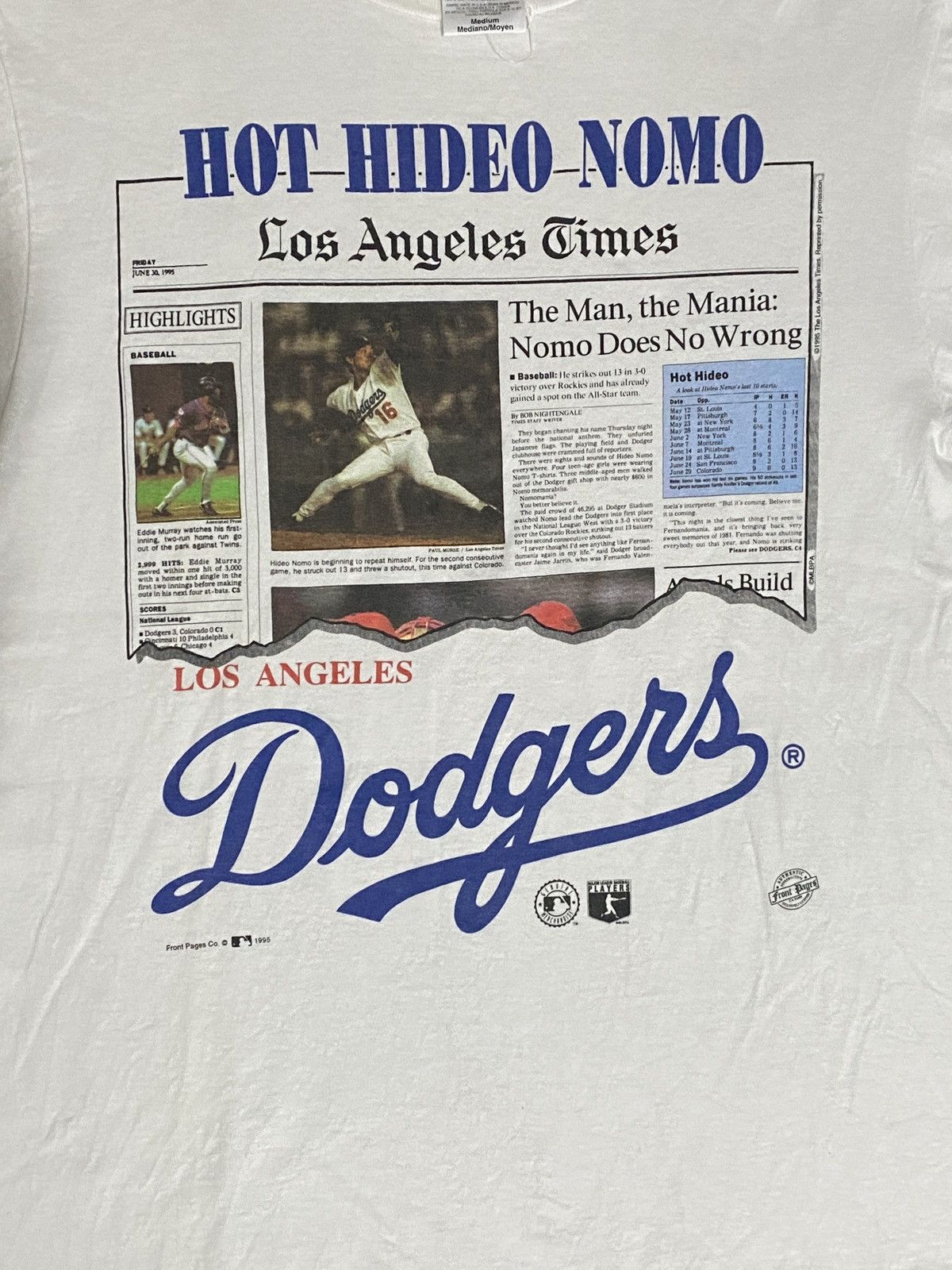 Vintage 1995 Vintage Hideo Nomo LA Dodgers x The LA Times Size US M / EU 48-50 / 2 - 2 Thumbnail
