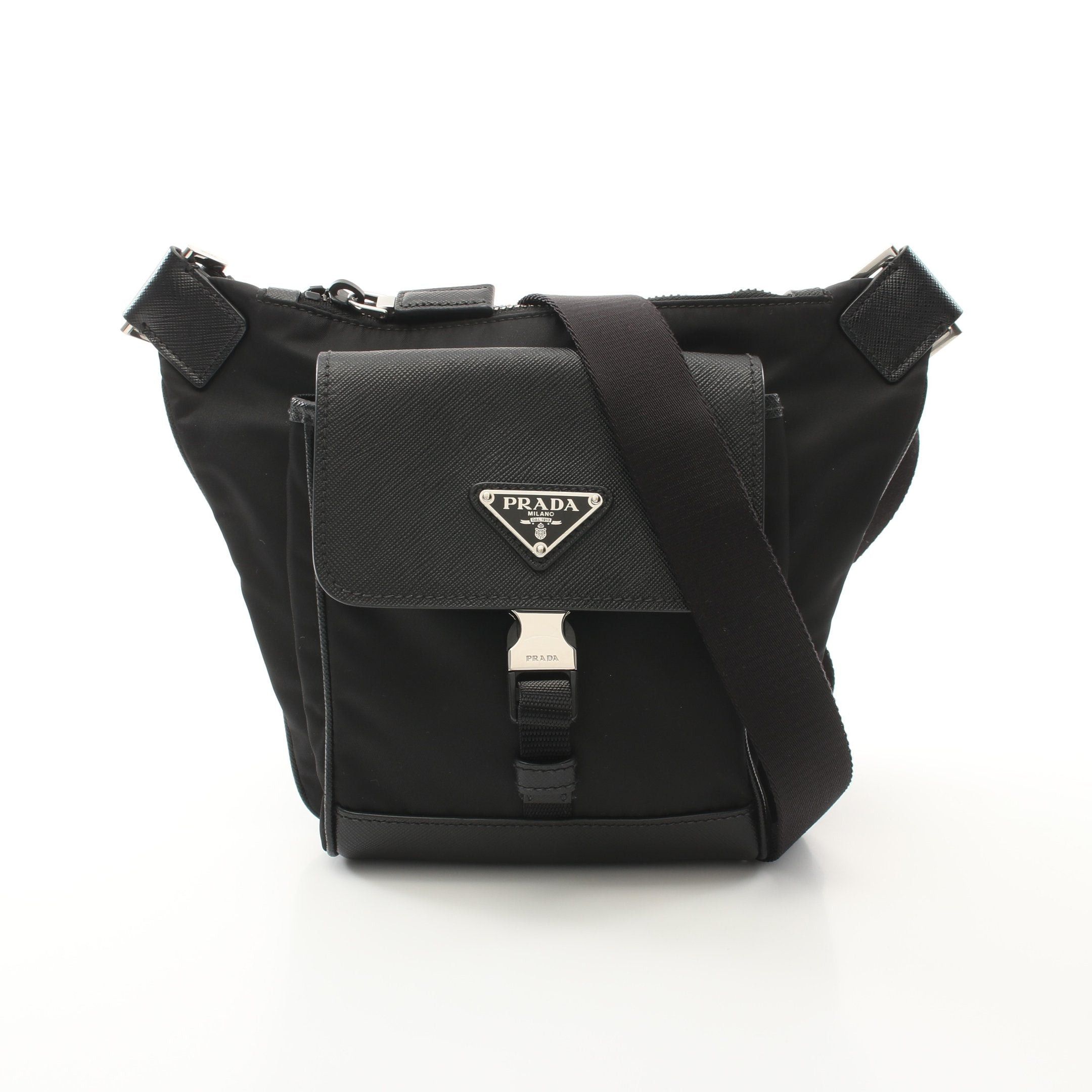 Prada Prada Re-Nylon Shoulder Bag Nylon Leather Black Size ONE SIZE - 1 Thumbnail