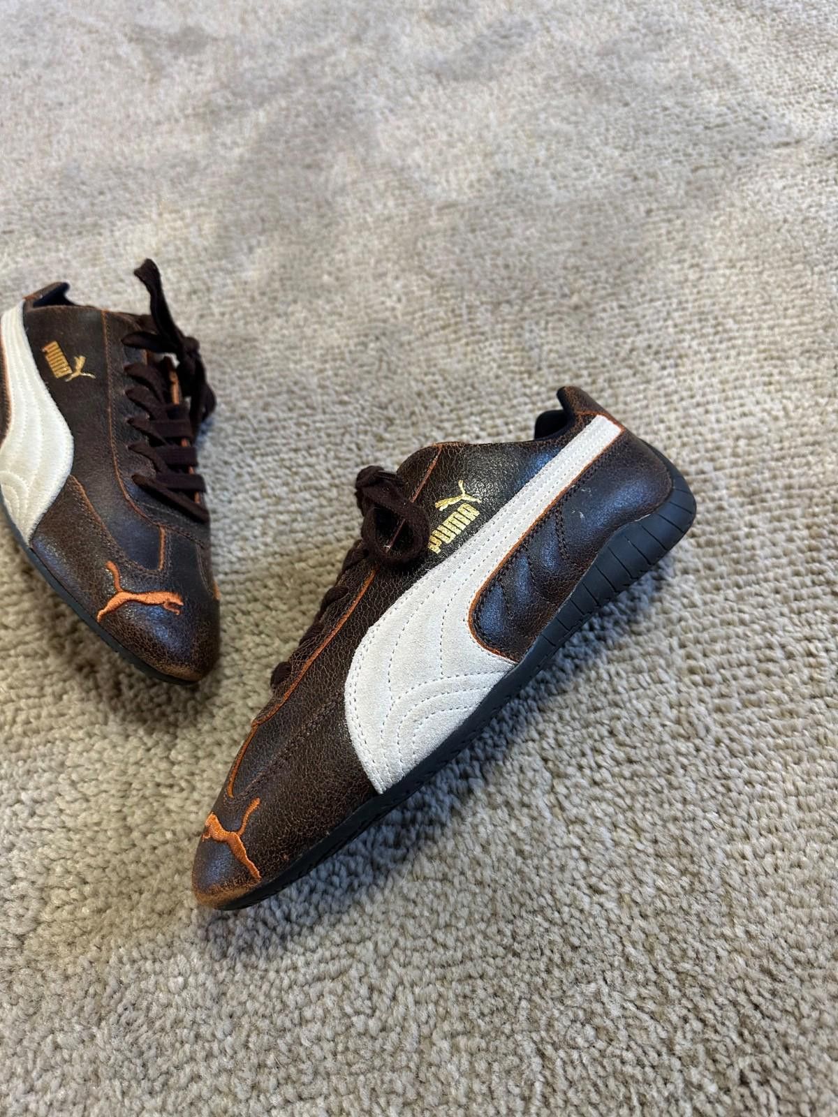Puma Vintage Puma SpeedCat Brown Leather Size 38 US6 Size US 5 / IT 35 - 2 Thumbnail