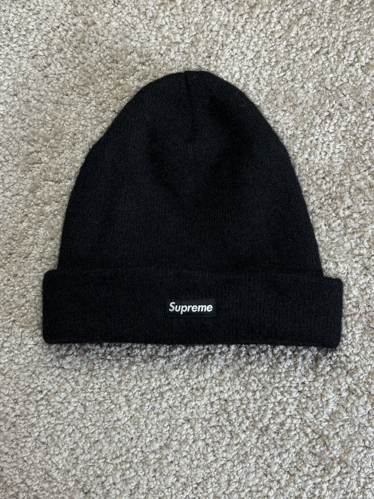 Supreme Supreme black boxlogo mohair wool nylon beanie hat Size ONE SIZE - 1 Thumbnail