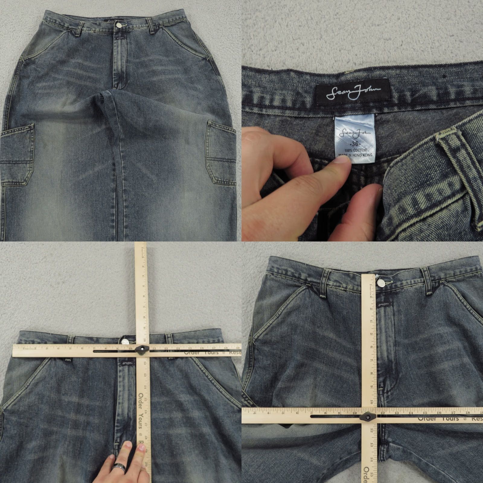 Sean John VINTAGE Sean John Jeans 5-Pocket Cargo Wide-Leg 34 Men Denim Blue 90s Grunge Hip Hop 32 Inseam Harvested in Hong Kong Mens Size US 34 / EU 50 - 8 Thumbnail