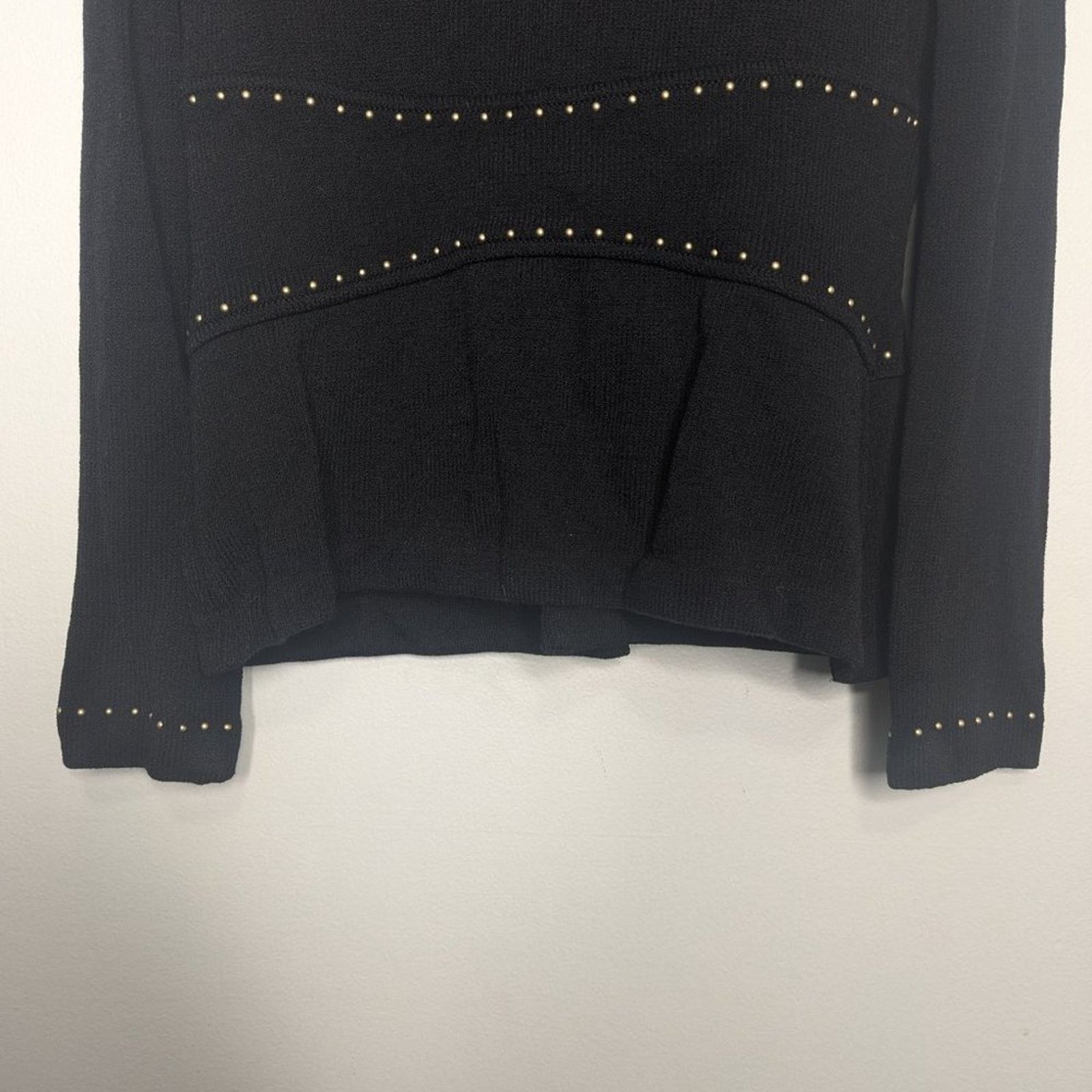St. John St. John Vintage Black Full Zip Long Sleeve Jacket Studded 2 Size S / US 4 / IT 40 - 9 Thumbnail