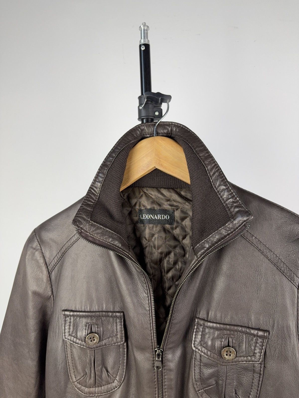 Leather Made in Italy Brown Real Leather Bomber Jacket Size 3 Size M / US 6-8 / IT 42-44 - 5 Thumbnail