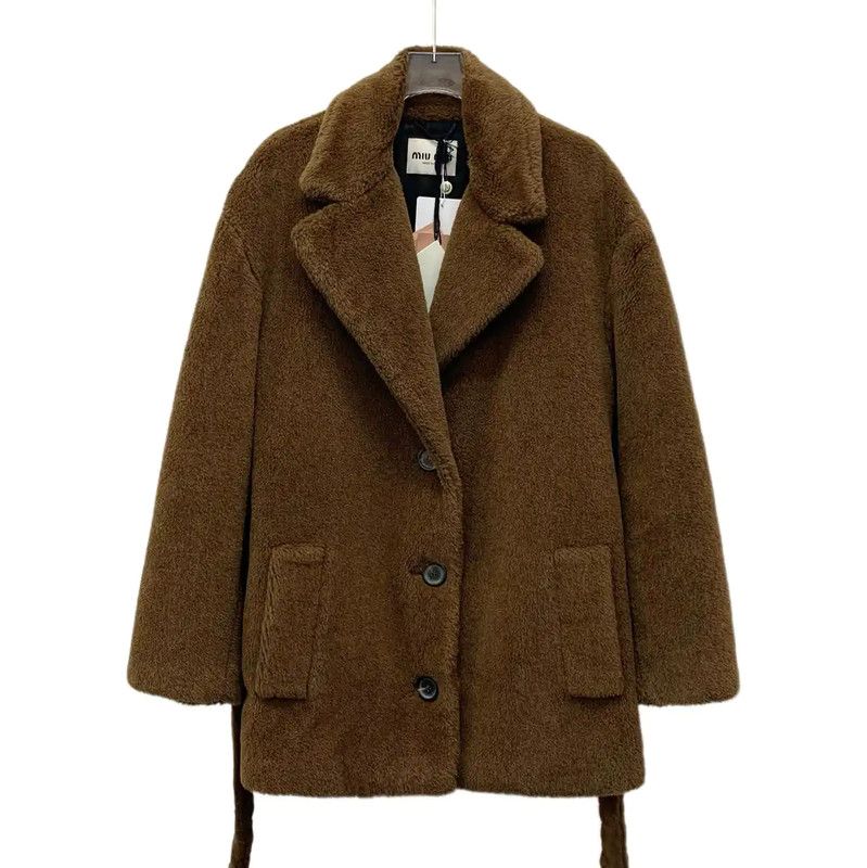Miu Miu Miu Miu Brown Alpaca Wool Women's Coat 0089 Size M / US 6-8 / IT 42-44 - 1 Thumbnail