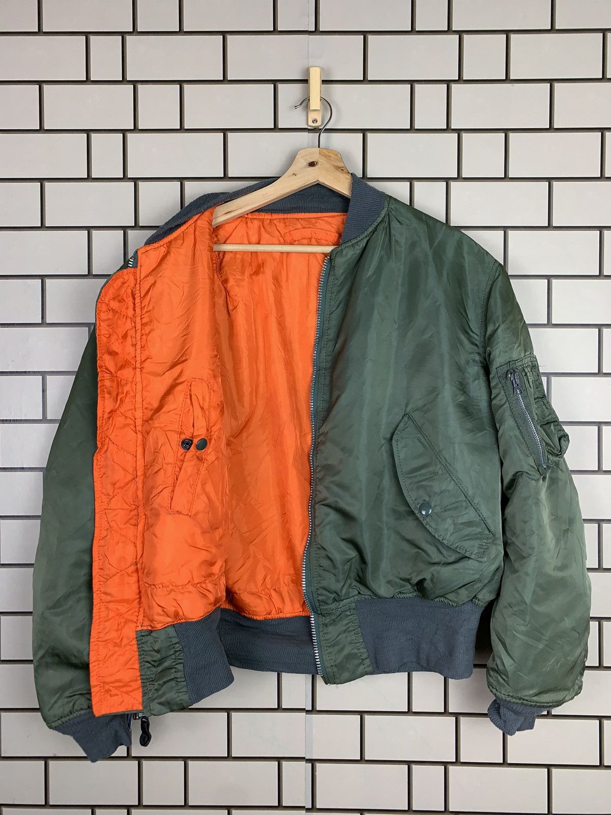 Alpha Industries × Vintage Vintage Military Alpha MA-1 Flyer Bomber Jacket Size US L / EU 52-54 / 3 - 17 Thumbnail