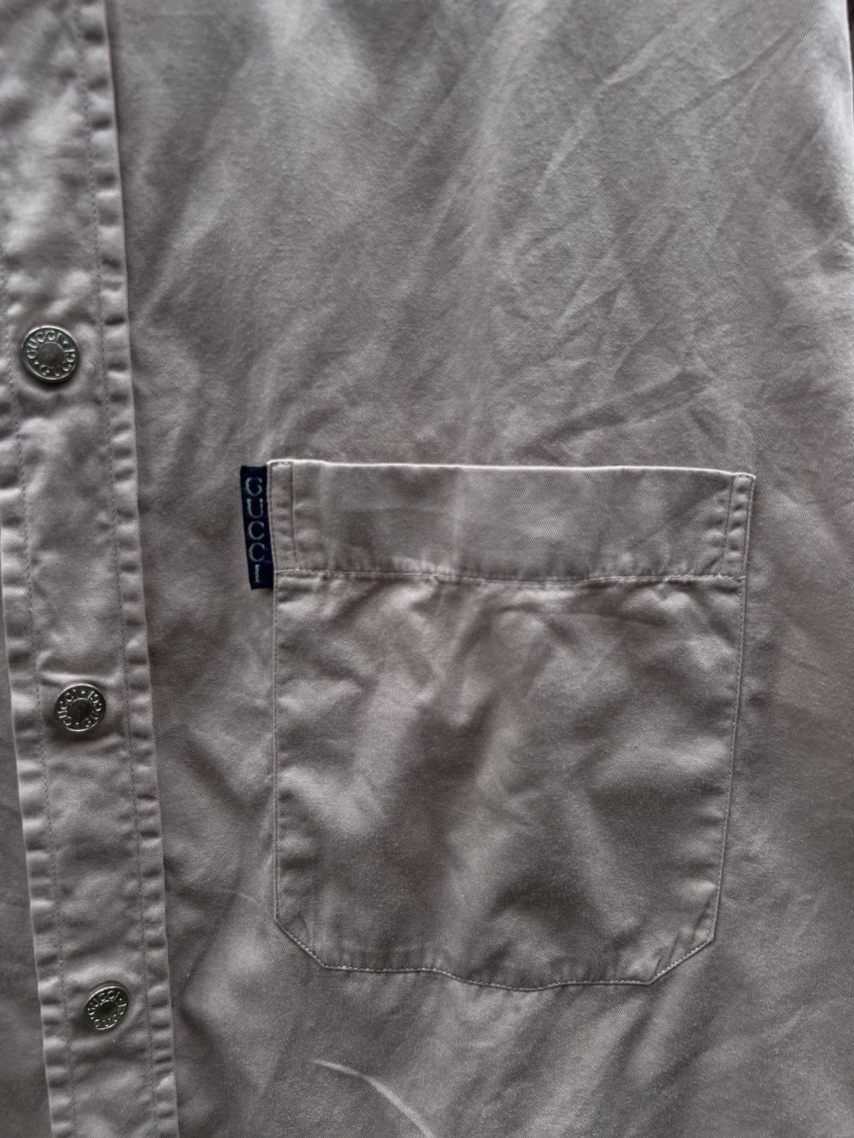 Gucci × Vintage Vintage Gucci Shirts Silver Button up Size US L / EU 52-54 / 3 - 7 Thumbnail