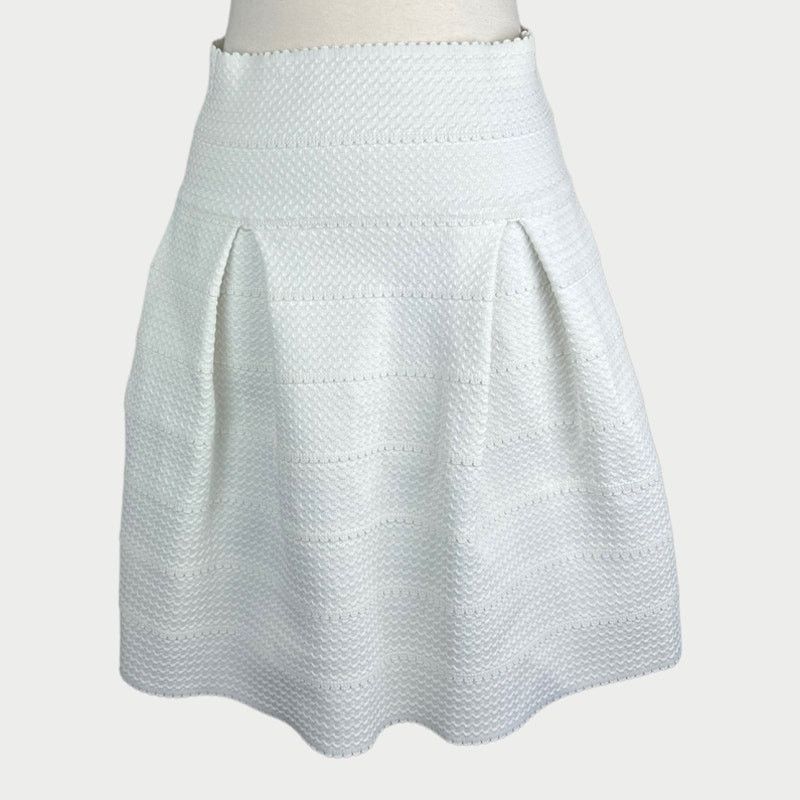 H&M H&M Textured Skirt | Small | NWT White A-Line High Waisted Size 27" / US 4 / IT 40 - 4 Thumbnail