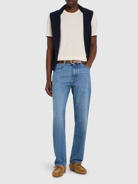 Z Zegna o1lsvrm0525 Vintage House 5-Pocket Cotton Jeans in Blue Size US 33 - 3 Thumbnail