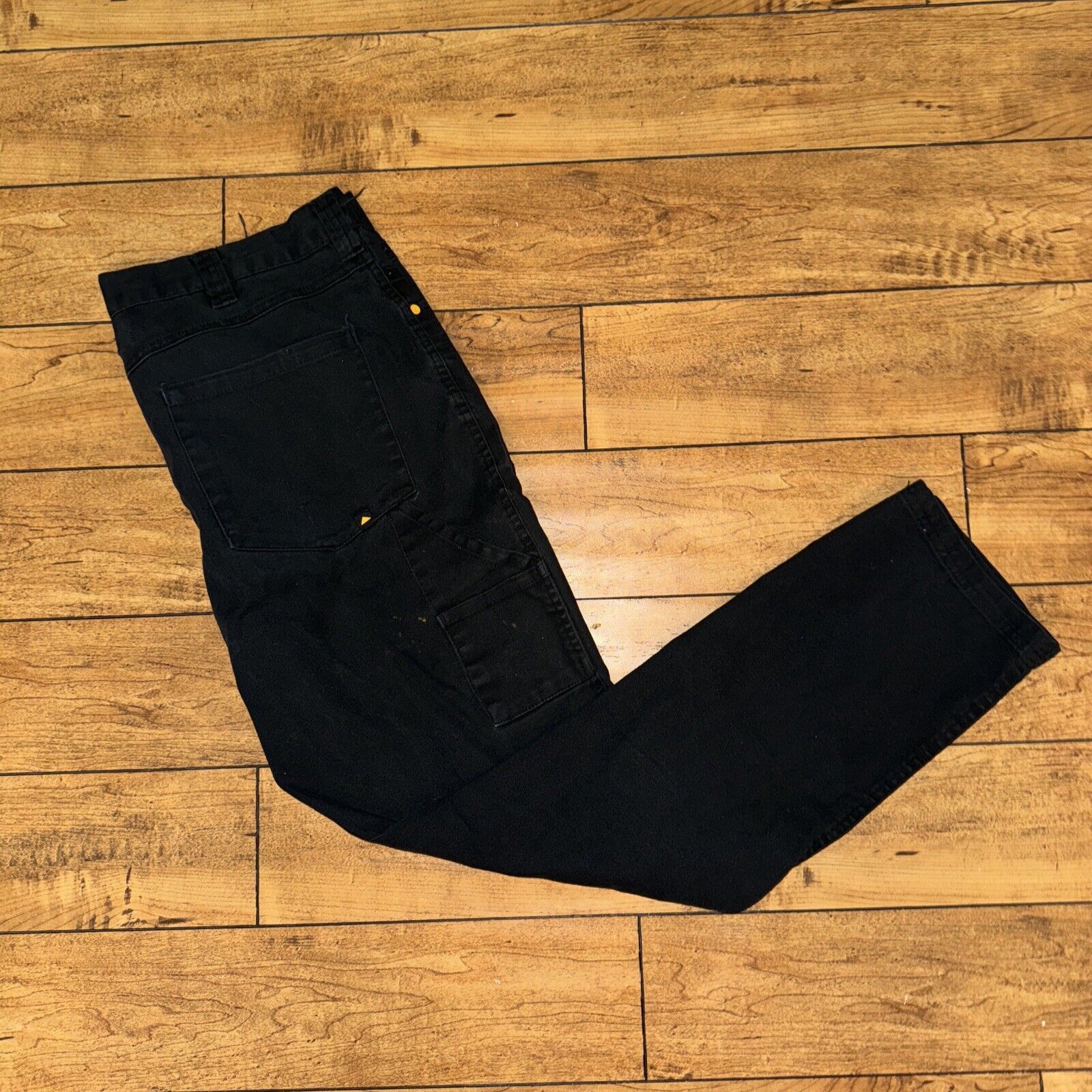 Caterpillar × Japanese Brand × Vintage CAT Caterpillar Cargo Carpenter Pants Black 35x31 Measured Size US 35 - 1 Thumbnail