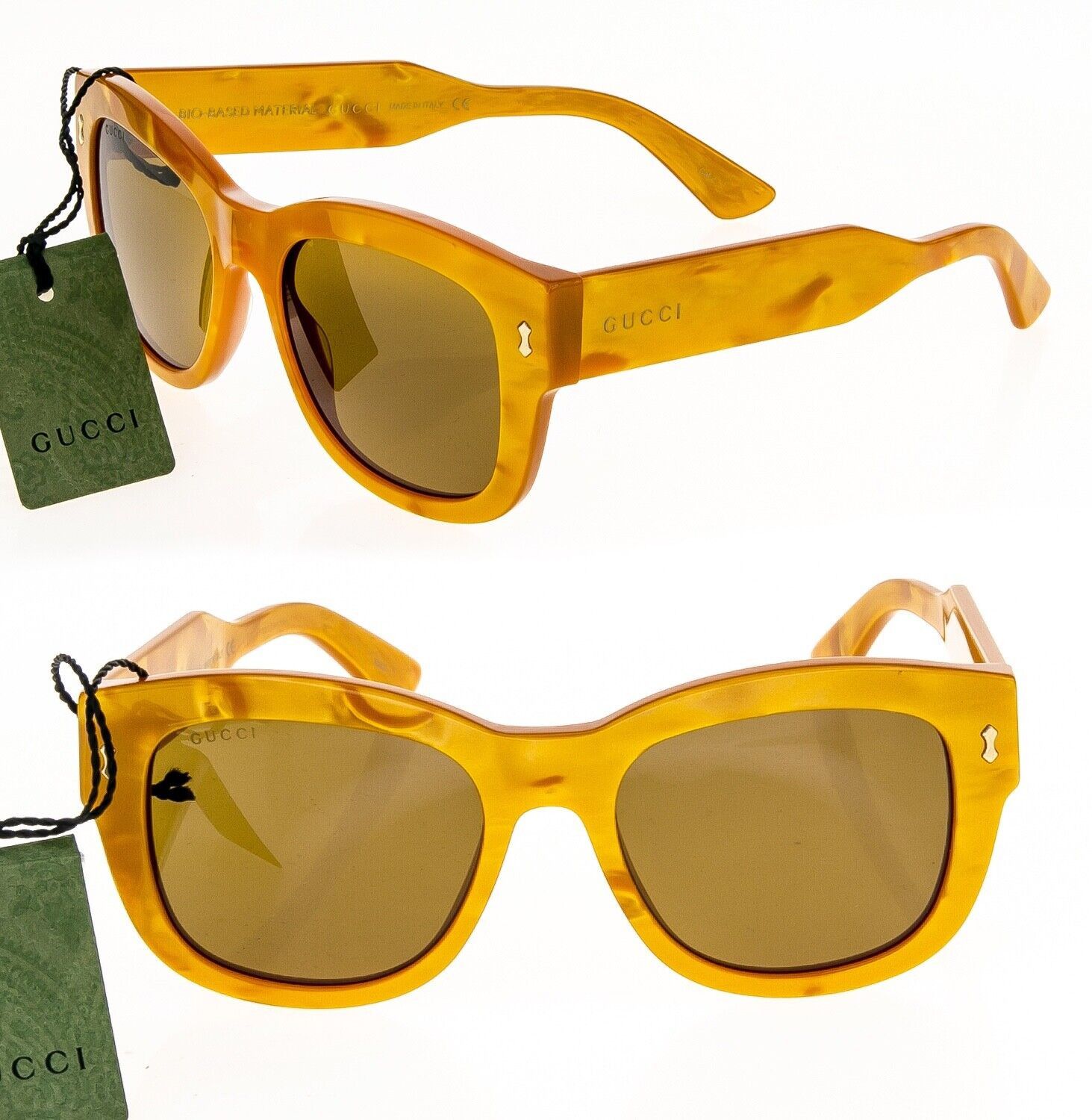 GUCCI AUTHENTIC 1110 Yellow Chunky Sunglasses GG1110S 004