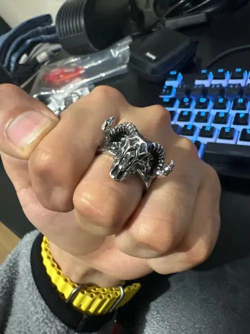 Jewelry Hamasaki x Keito GOAT Skull Adjustable Ring Size ONE SIZE - 7 Thumbnail