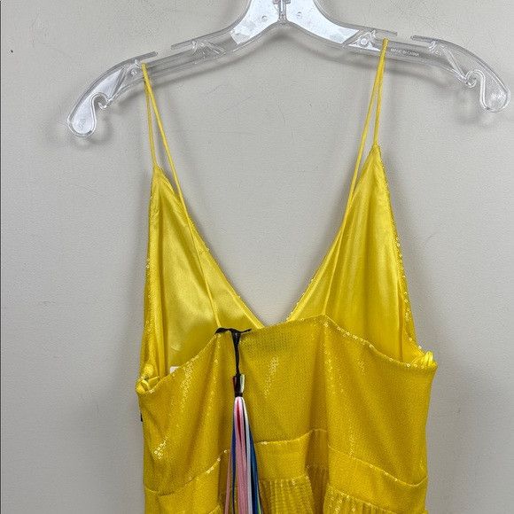 MSGM MSGM all over Yellow Sequin pleated skirt strap sleeve dress Size L / US 10 / IT 46 - 16 Thumbnail