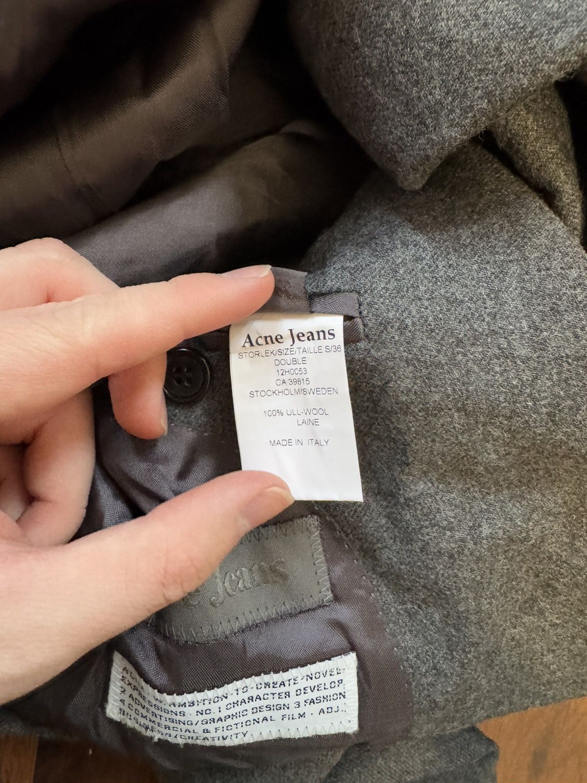 Acne Studios Rare Acne Jeans Wool Double Breasted Blazer Hype Designer 36 Size S / US 4 / IT 40 - 9 Thumbnail