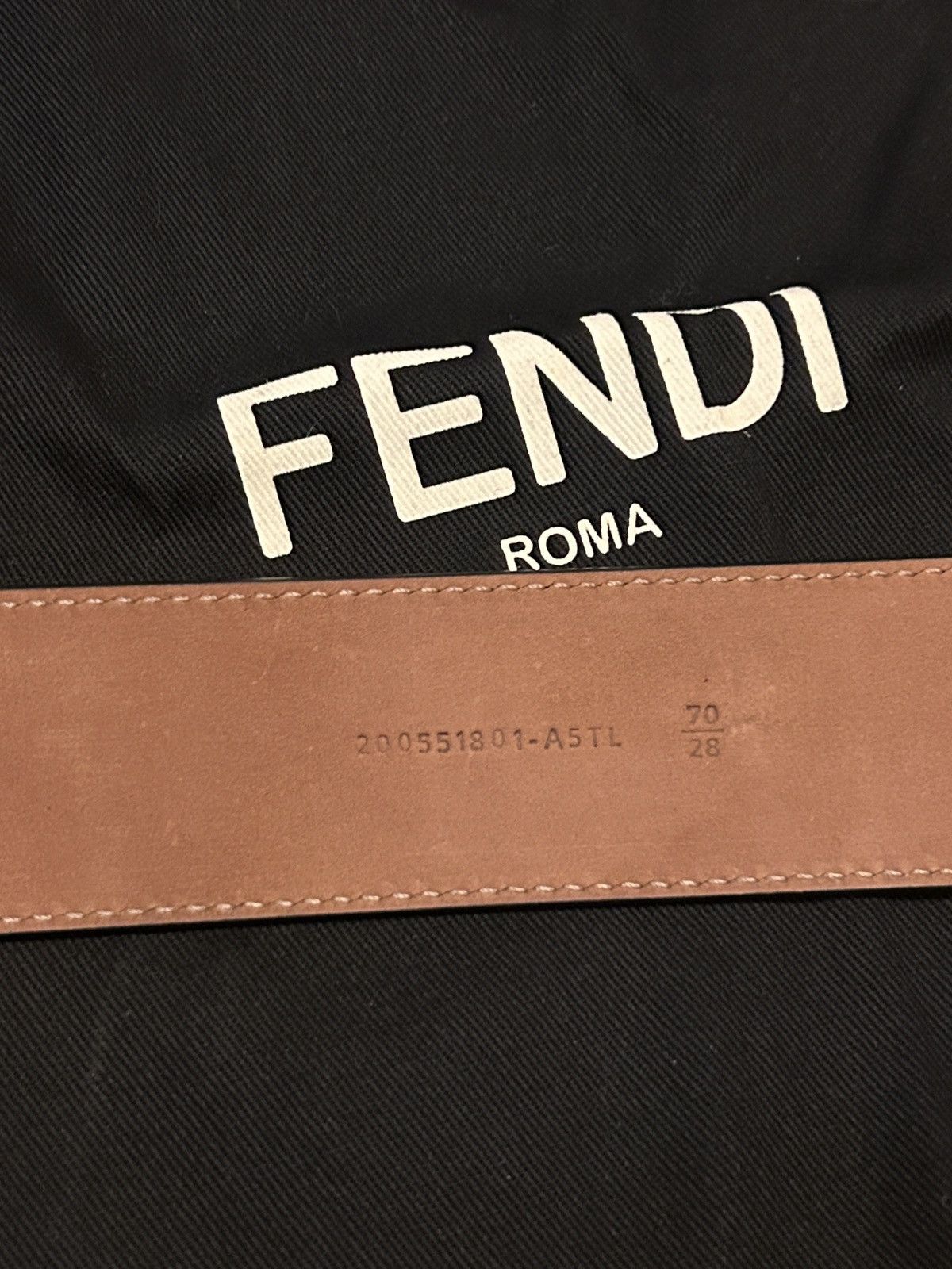 Fendi Fendi Brown Zucca Embossed Leather F Logo Round Buckle Belt Size ONE SIZE - 5 Thumbnail
