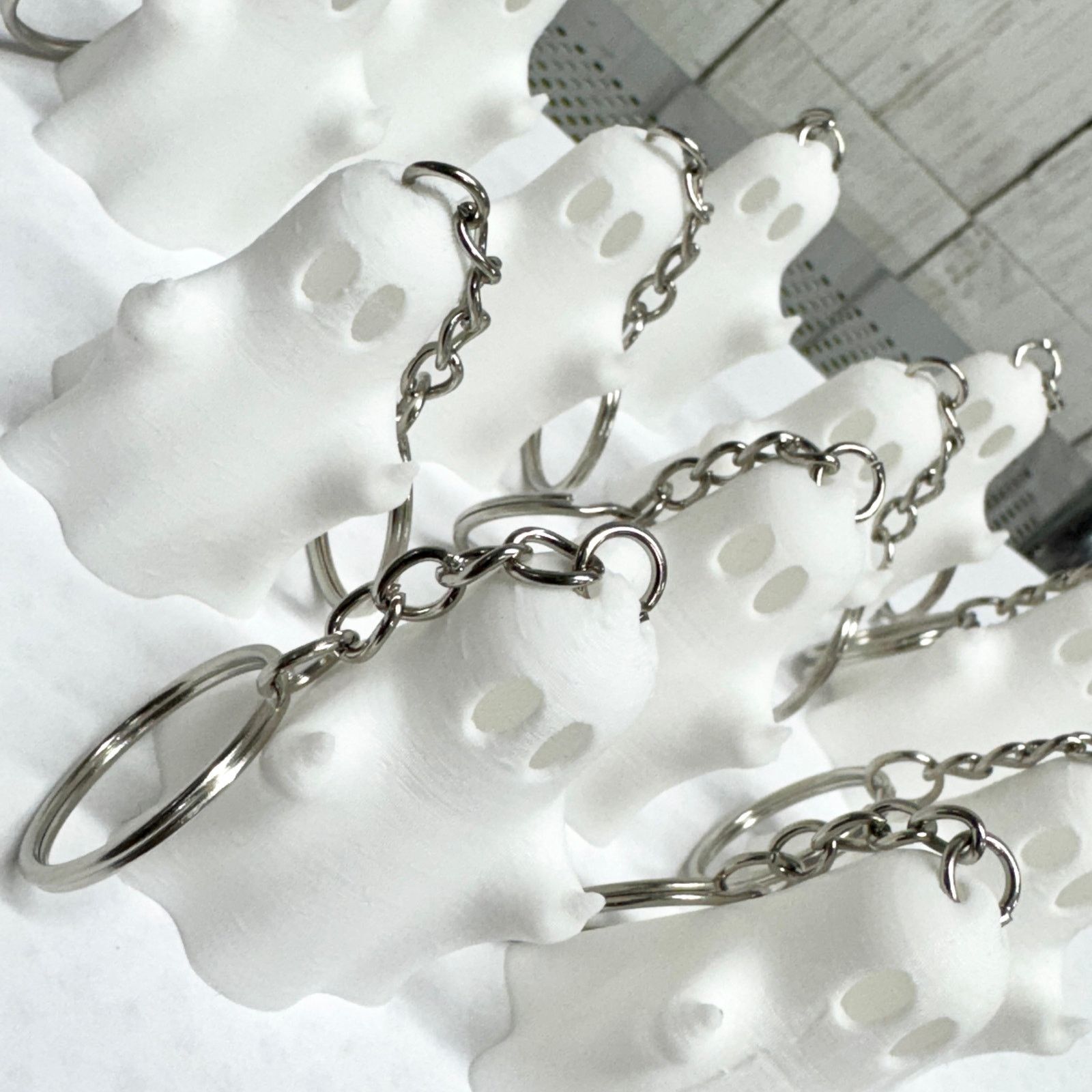 Other 3D Printed Ghost Funny Keychain White Ghost Design Chain Size ONE SIZE - 3 Thumbnail