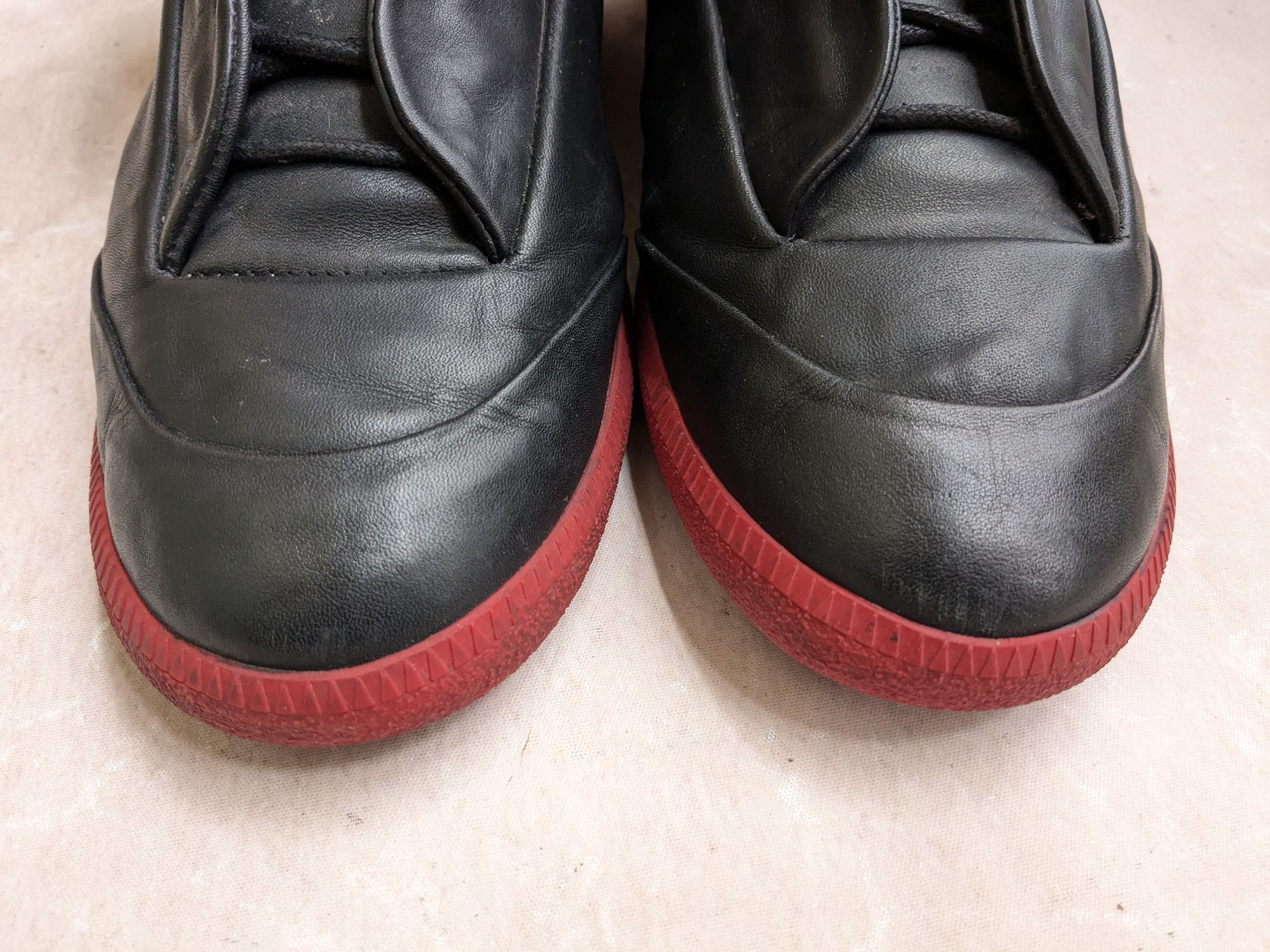 Maison Margiela Maison Margiela Future Black Red 12 45 High Tops Leather Size US 12 / EU 45 - 3 Thumbnail