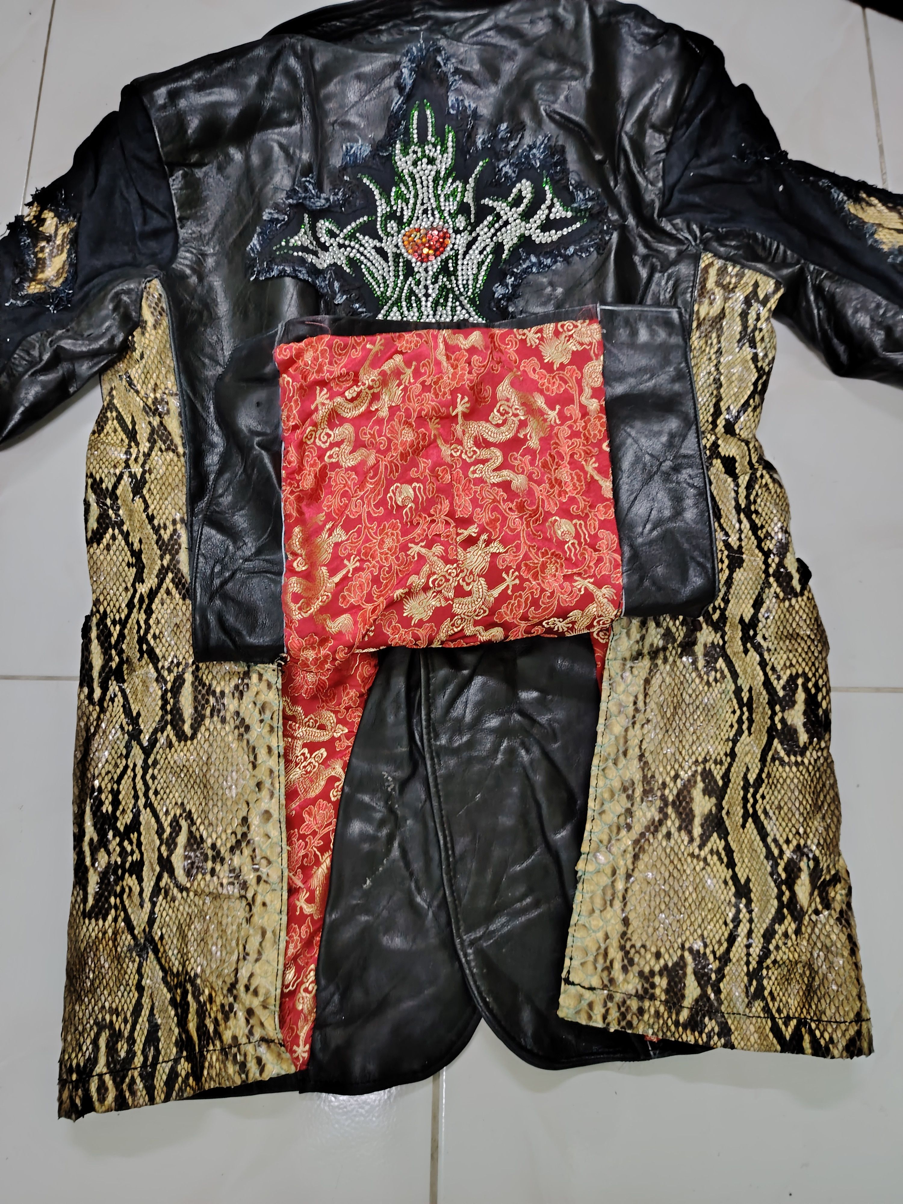 Japanese Brand Handmade Phyton Leather Jacket by EijiKyoto like ChromeHeart Size US M / EU 48-50 / 2 - 14 Thumbnail