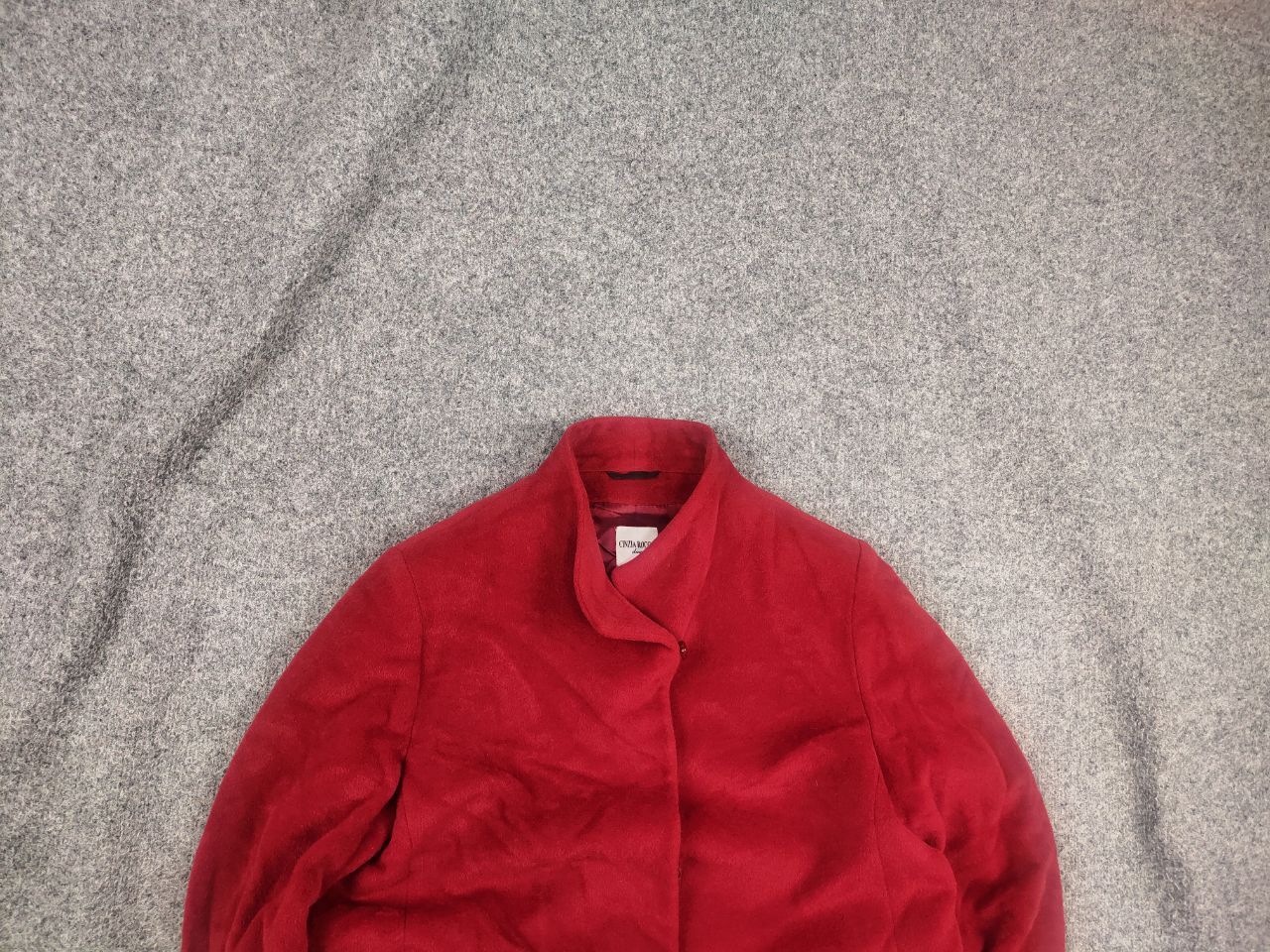 Cinzia Rocca Cinzia Rocca Due coat Red alpaca stand-up collar Jacket Size XL / US 12-14 / IT 48-50 - 1 Thumbnail