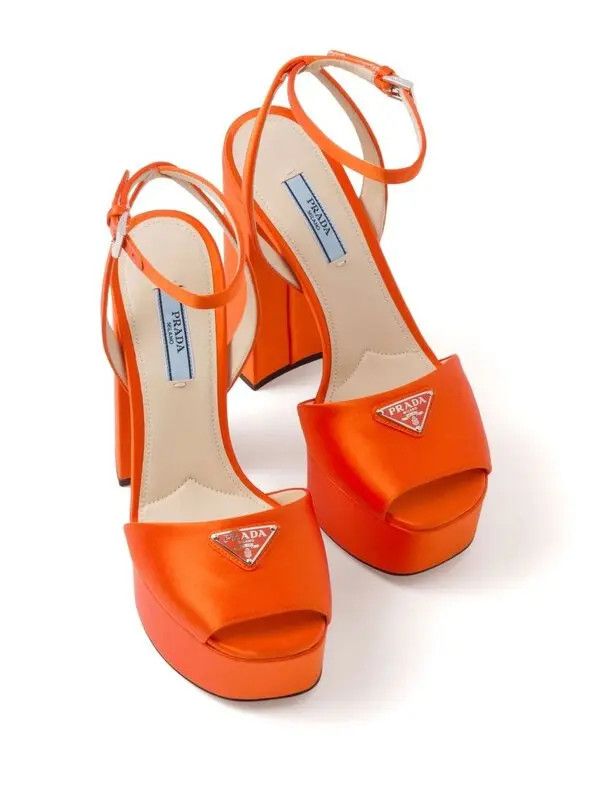 Prada o1la1rc1a0724 Heeled Sandals in Orange Size US 11 / IT 41 - 4 Thumbnail