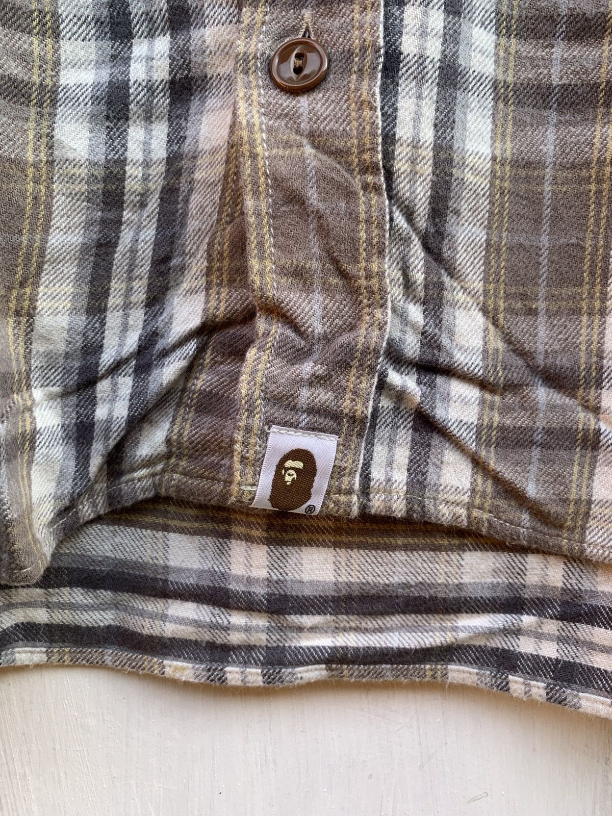 Bape Vintage japanese brand a bathing ape flannel shirt Size US M / EU 48-50 / 2 - 3 Thumbnail