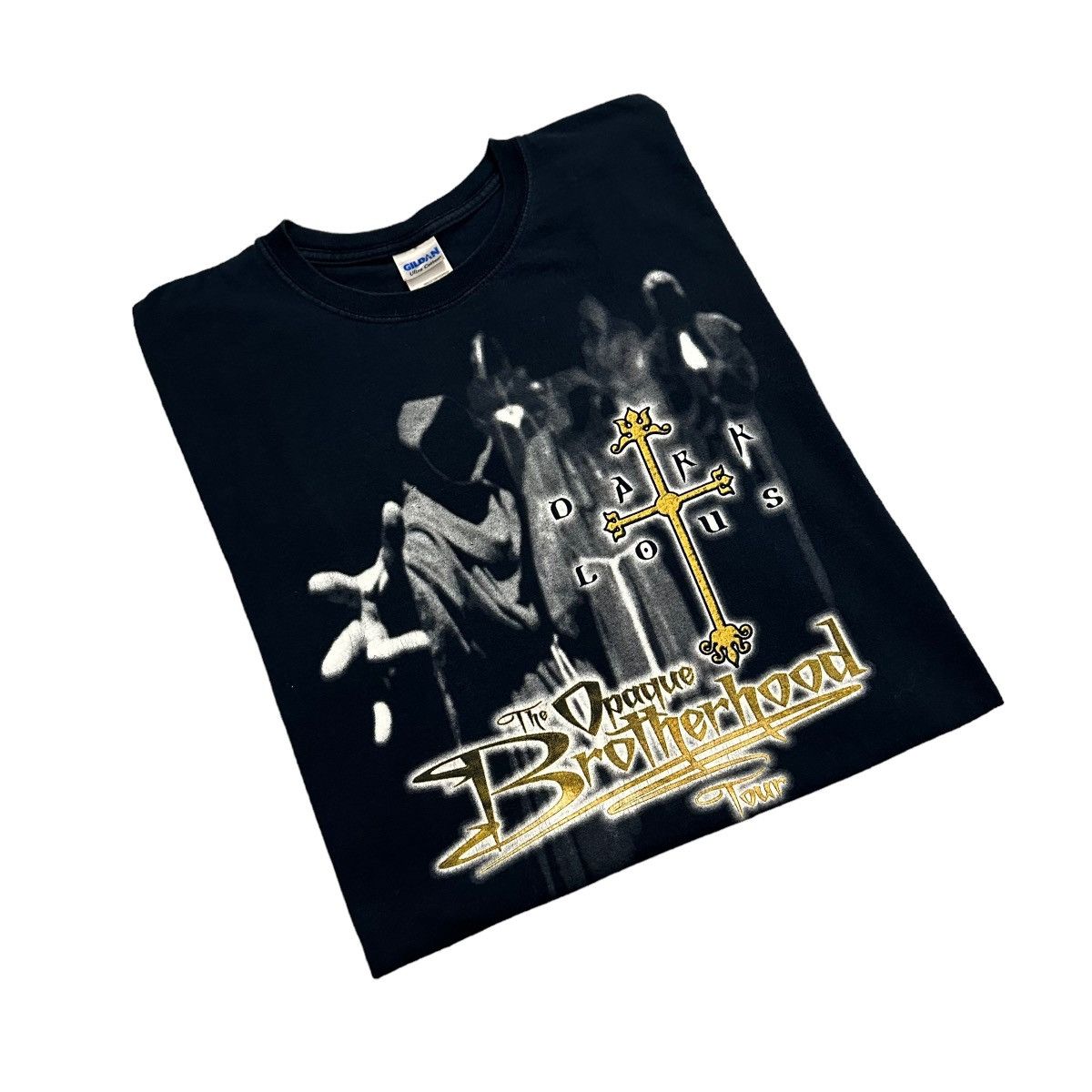 image of Band Tees x Vintage 2008 Dark Lotus Opaque Brotherhood Tour Shirt in Black/Yellow, Men's (Size XL)