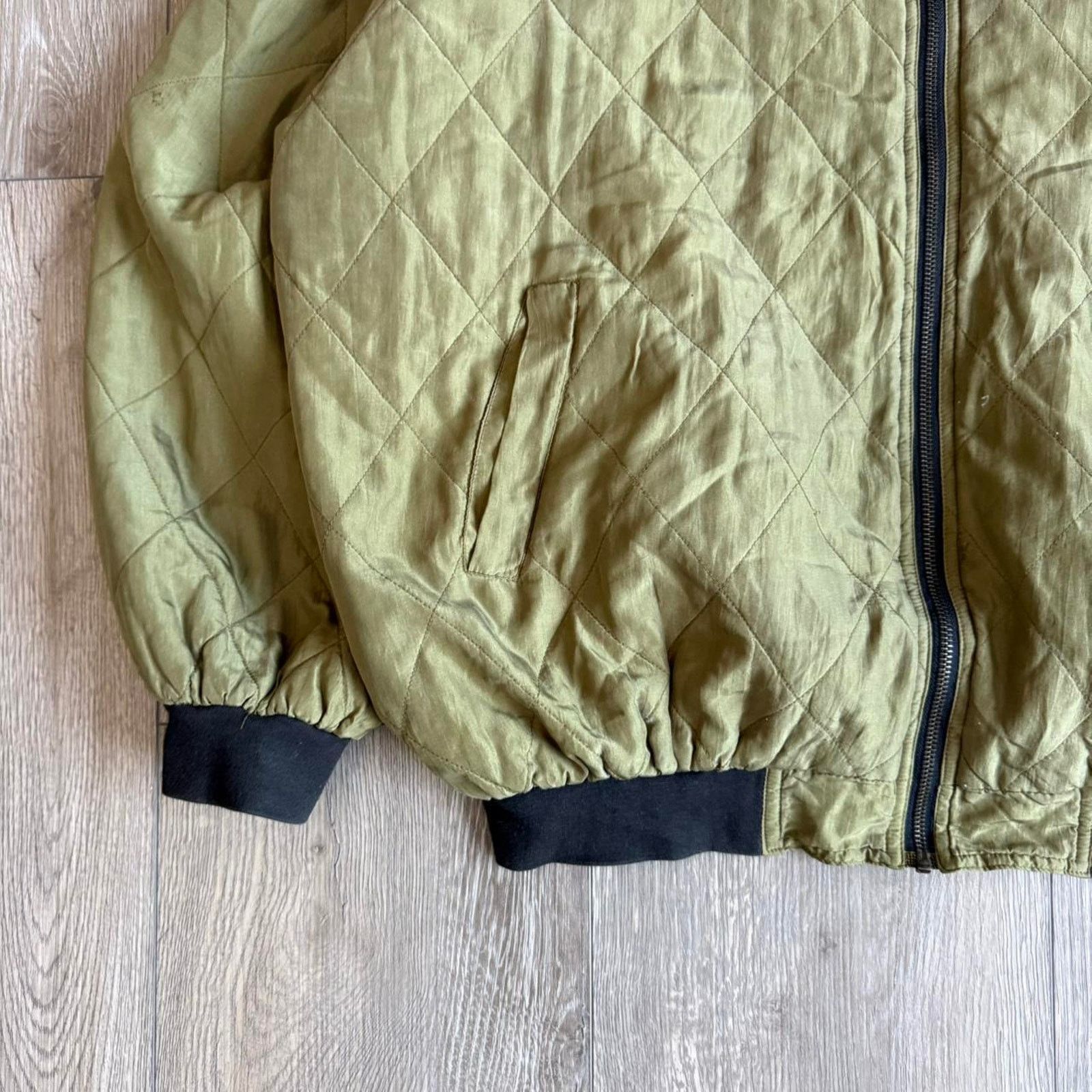 Other Vintage 90s silk quilted military jacket Size US XL / EU 56 / 4 - 4 Thumbnail