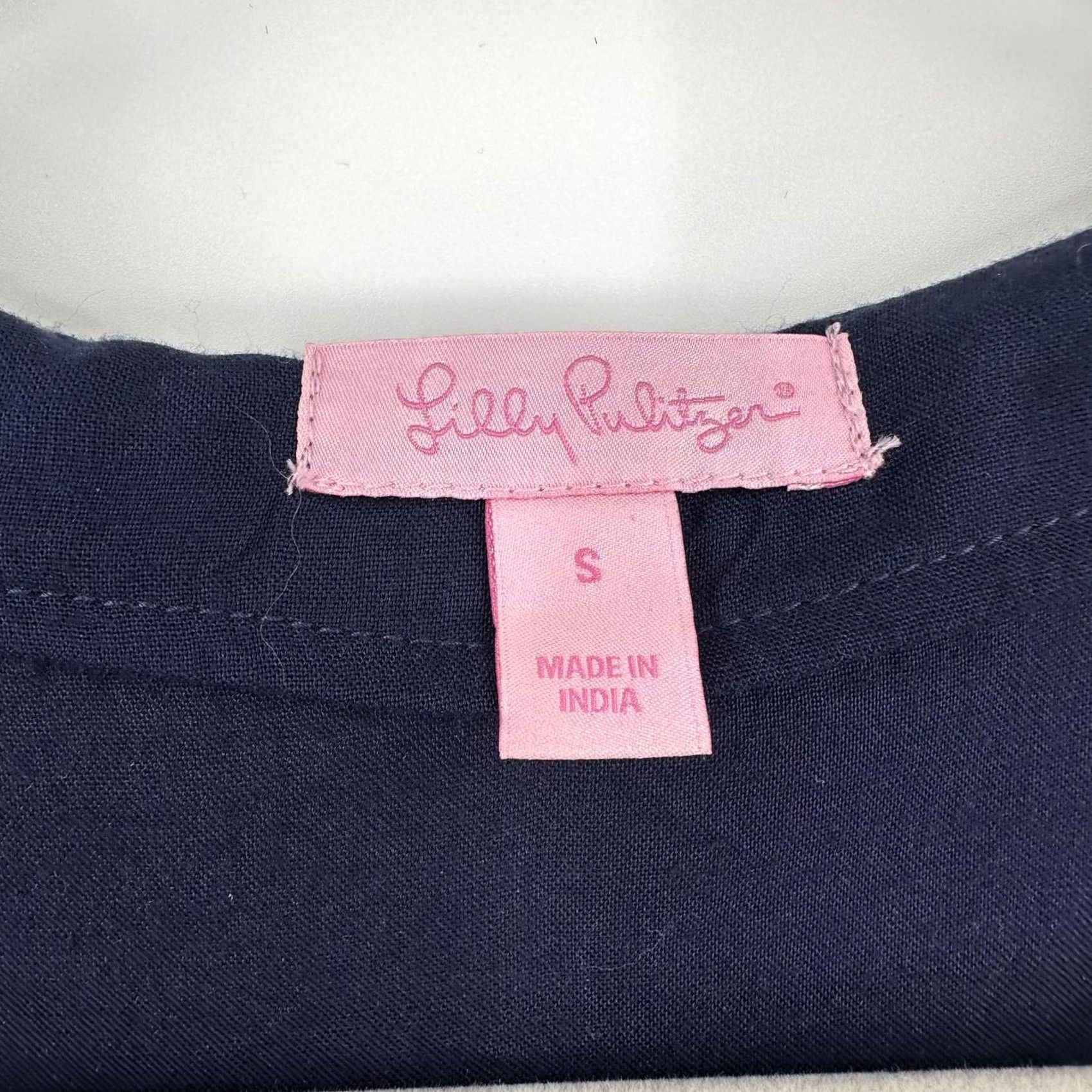 Lilly Pulitzer Lilly Pulitzer Dress Womens Small Navy Beaded Embellished Tunic Shift 3/4 Sleeve Size S / US 4 / IT 40 - 6 Thumbnail