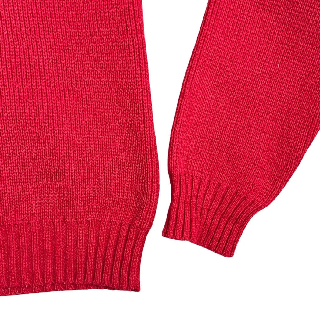 Vintage VINTAGE Calvin Charles Sweater Adult SMALL Red Textured Knit Quarter Zip 80s Size US S / EU 44-46 / 1 - 7 Thumbnail