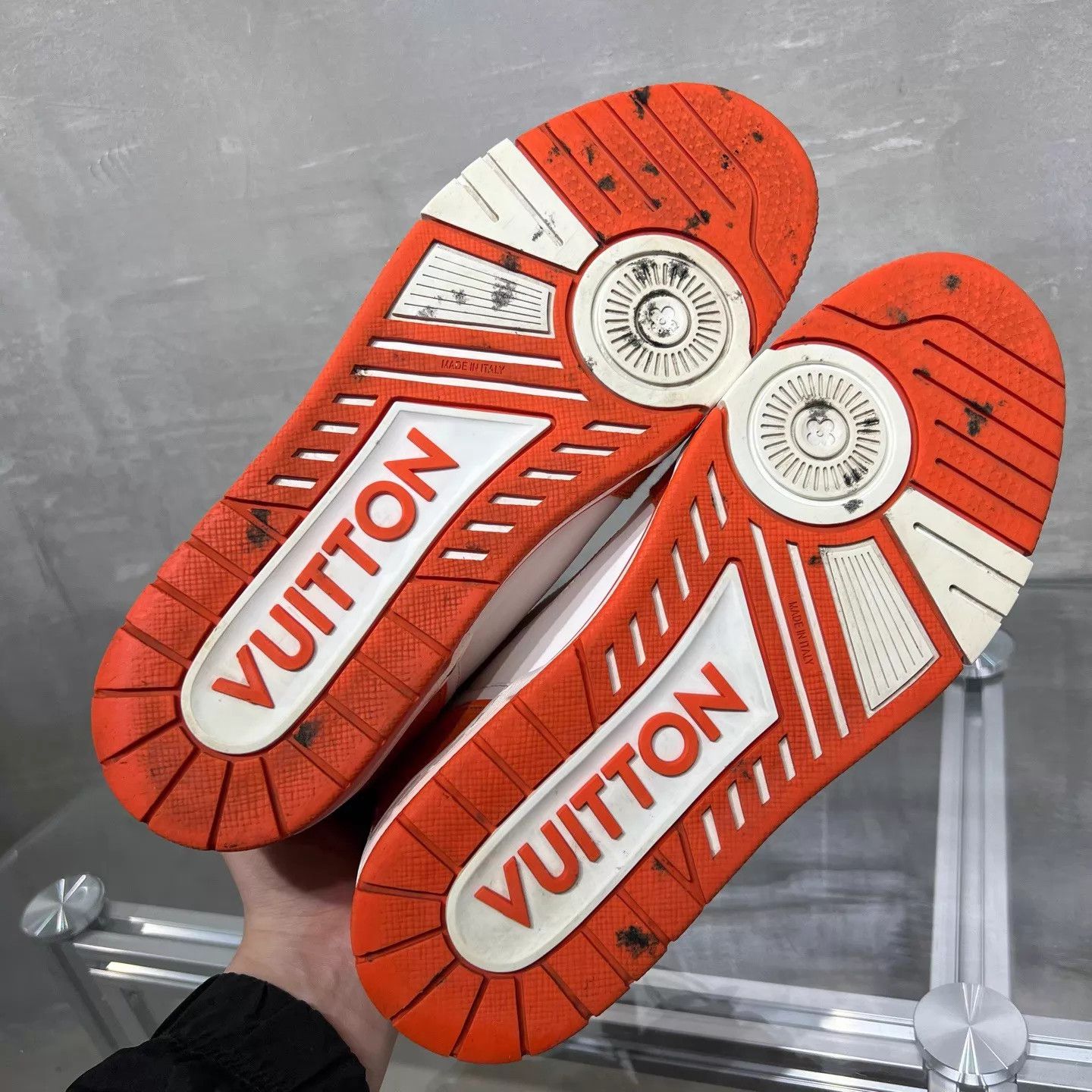 Louis Vuitton LV Trainer White Orange UK8.5/42.5 Size US 9.5 / EU 42-43 - 7 Thumbnail