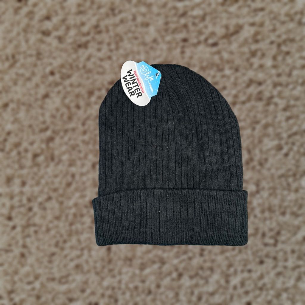 Vintage VINTAGE not? (Wait) The CK Group Beanie Adult One Size Black Ribbed Knit Acrylic Winterwear Ski NEW Size ONE SIZE - 1 Thumbnail
