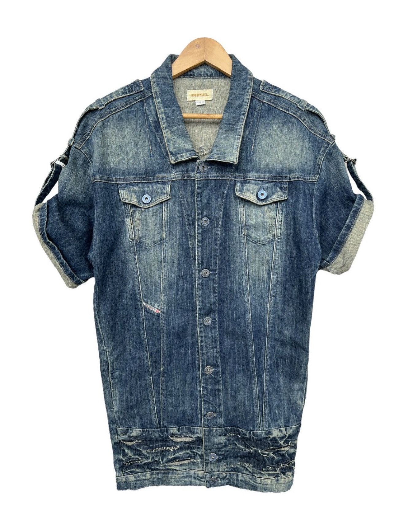 Diesel × Japanese Brand Diesel Denim Jeans Jacket Leather Patches Denim Jacket Size S / US 4 / IT 40 - 1 Thumbnail