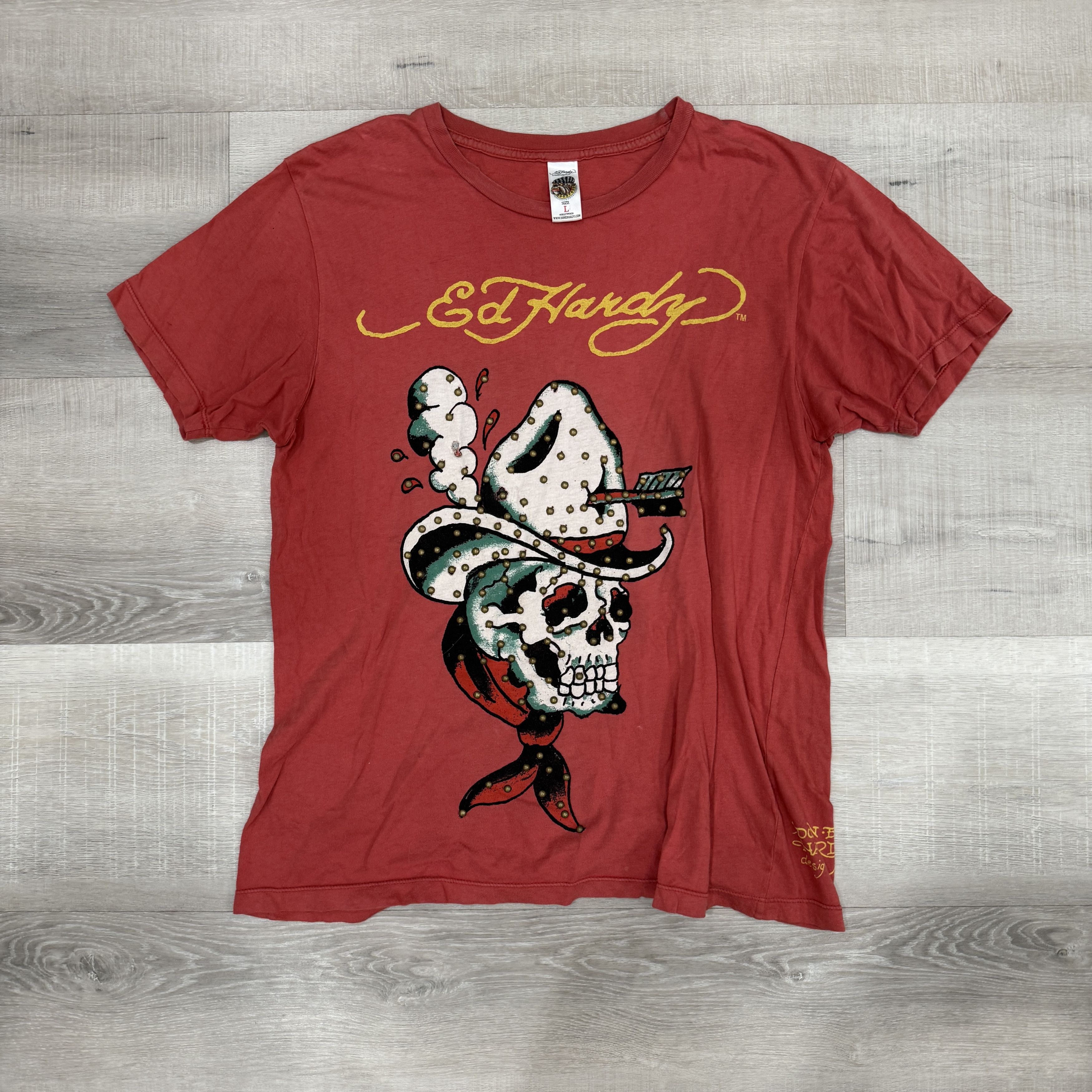 Ed Hardy Ed Hardy Skull Cowboy Graphic Tee Size US L / EU 52-54 / 3 - 1 Thumbnail