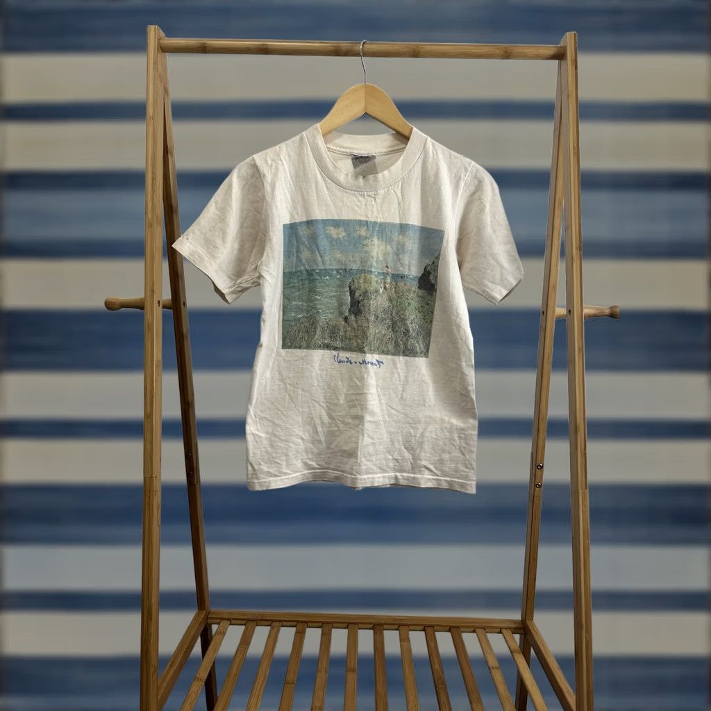 Vintage VTG Claude Monet Promenade On The Cliff Impressionist Art French T-Shirt Sz S Men Cream Art, Fine Art Shirt, 90s Vintage Size US S / EU 44-46 / 1 - 1 Thumbnail