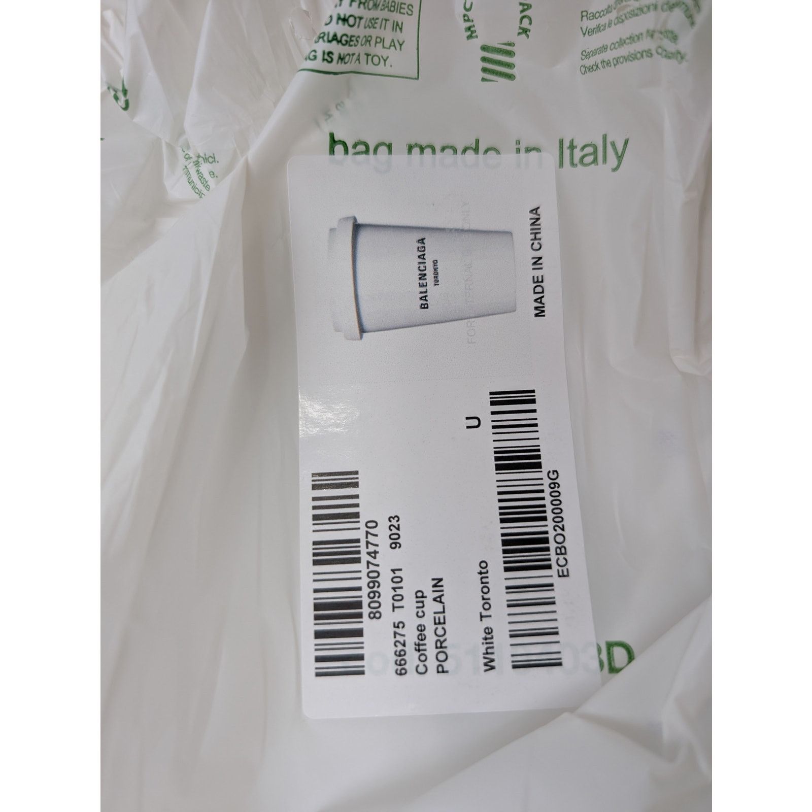 Balenciaga o1rshd1 Q:2/ Size:OS / Toronto Porcelain Coffee Cup in White Size ONE SIZE - 8 Thumbnail