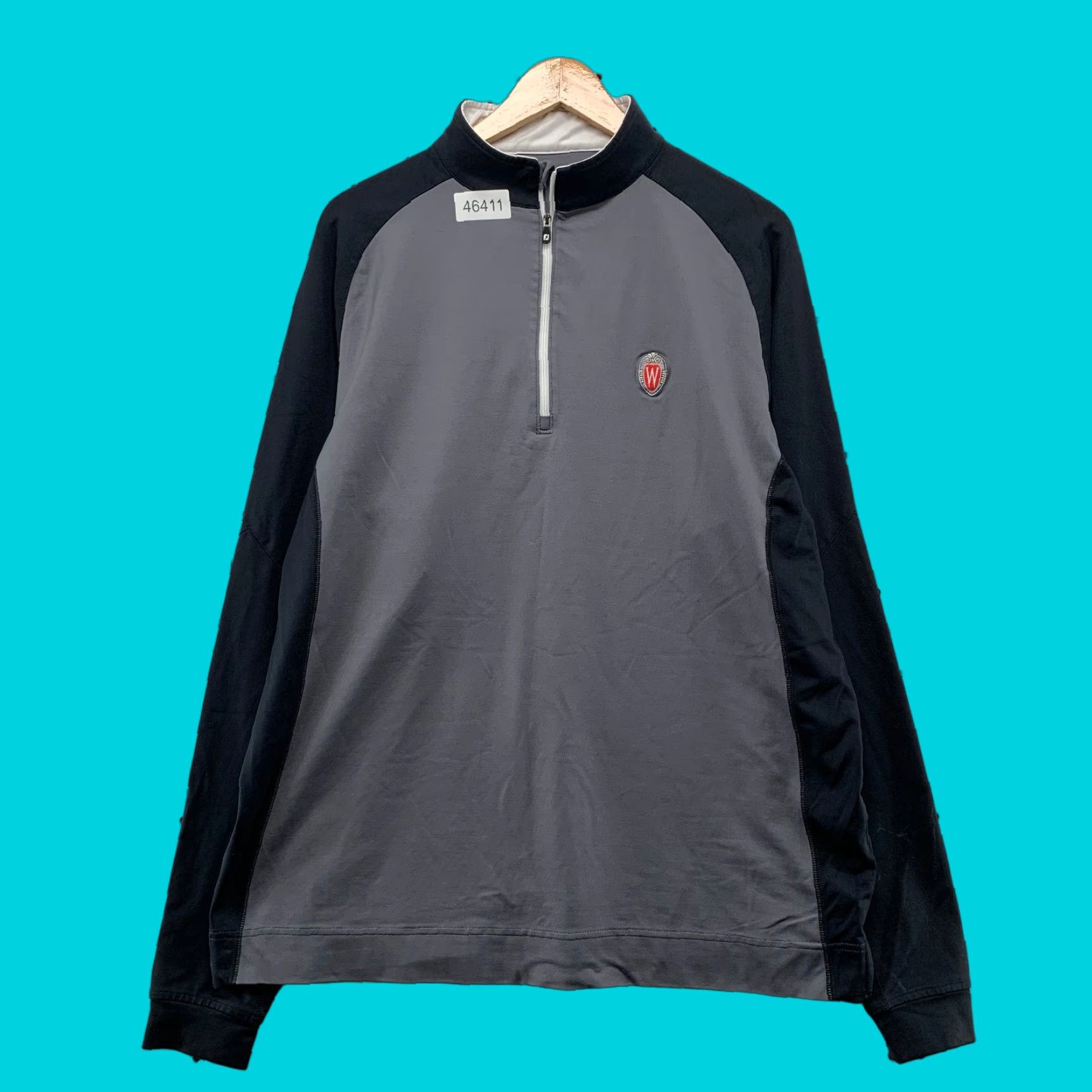 Footjoy FootJoy FJ 1/4 Quarter Zip Pullover Mens XL Gray Black Performance Pullover Size US XL / EU 56 / 4 - 1 Thumbnail