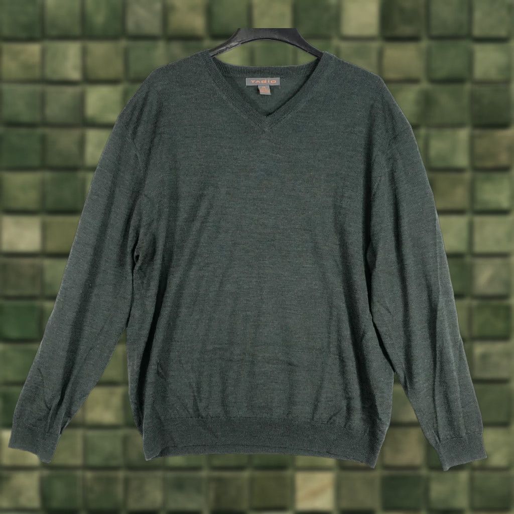 Vintage VINTAGE Tagio V Neck Sweater Mens 2XL Long Sleeve Green Wool Golf Pullover Mens Size US XXL / EU 58 / 5 - 1 Thumbnail