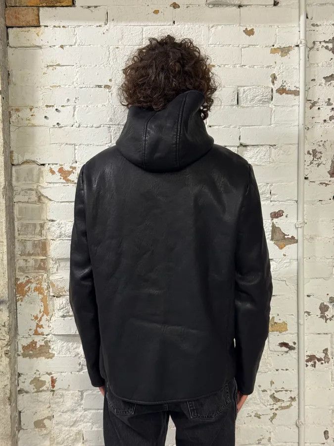 Roberto Cavalli 2010s Roberto Cavalli Black Leather Hooded Jacket Size US L / EU 52-54 / 3 - 3 Thumbnail