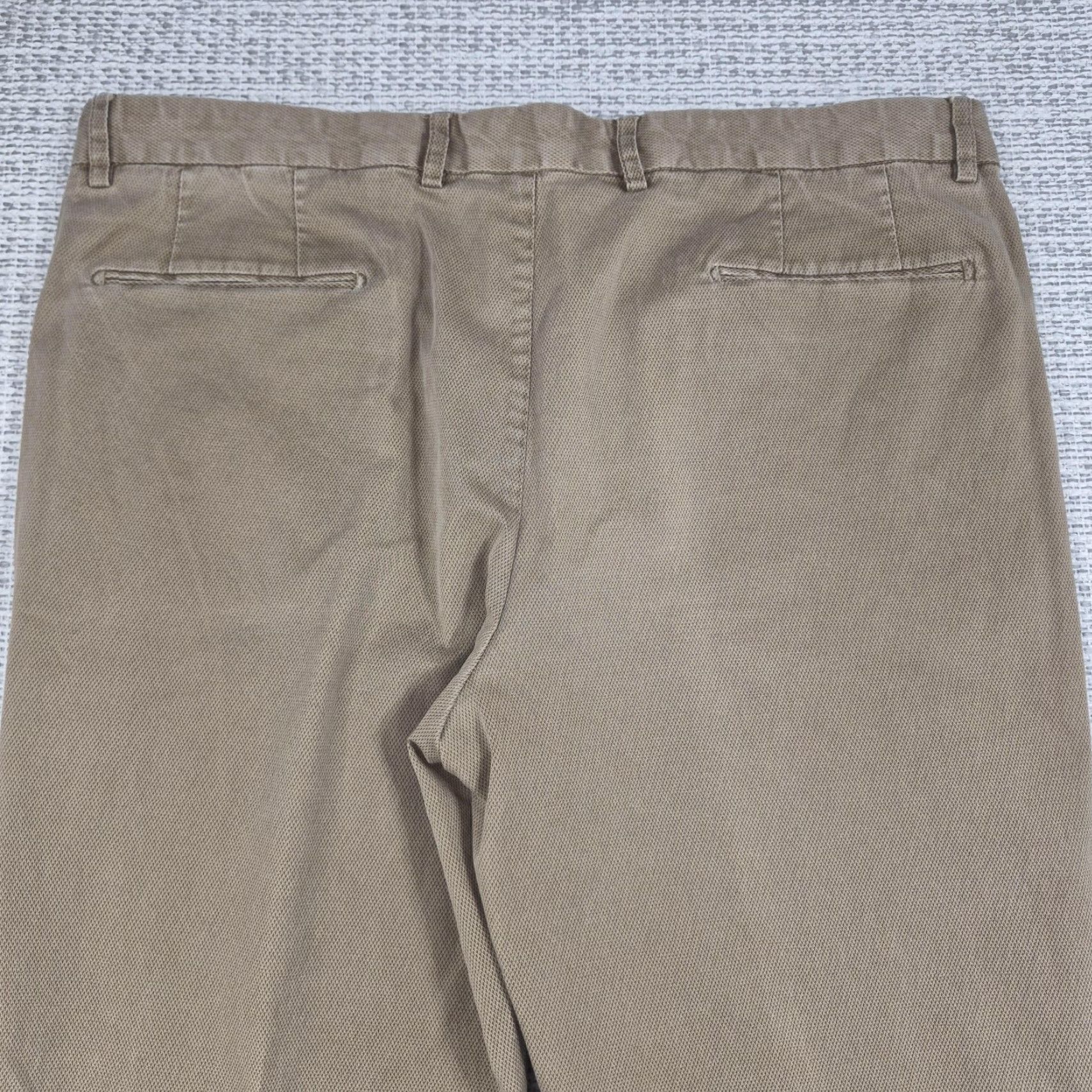 Murano Murano Alex Fit Pants Mens 38x32 Beige Textured Chino Stretch Casual Comfort Size US 38 / EU 54 - 3 Thumbnail