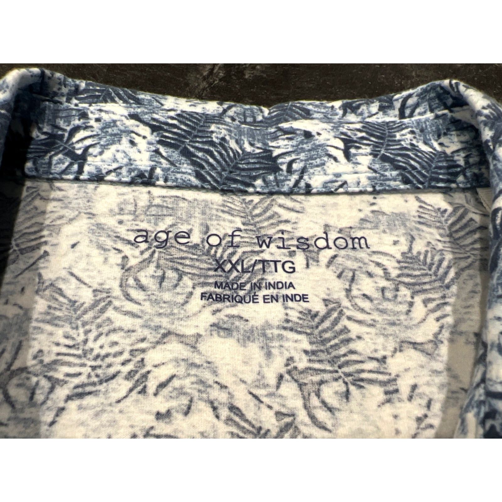 Vintage Age of Wisdom Shirt Mens 2XL Blue Floral Short Sleeve Cotton Button-Up Shirt Size US XXL / EU 58 / 5 - 5 Thumbnail