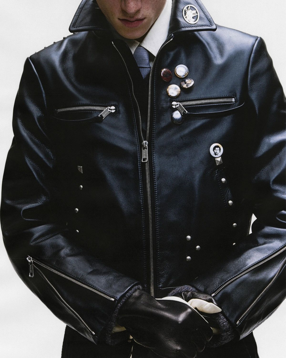Enfants Riches Deprimes SID LEATHER JACKET WITH BROACH & STUDS Size US XL / EU 56 / 4 - 3 Thumbnail