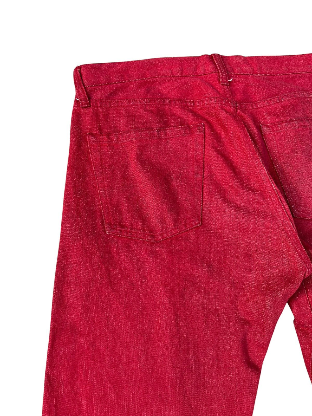 Comme des Garcons Homme Plus × Japanese Brand Dirty Mud Stains Denim Vintage CDGH Japan Red Jeans Size US 32 / EU 48 - 16 Thumbnail
