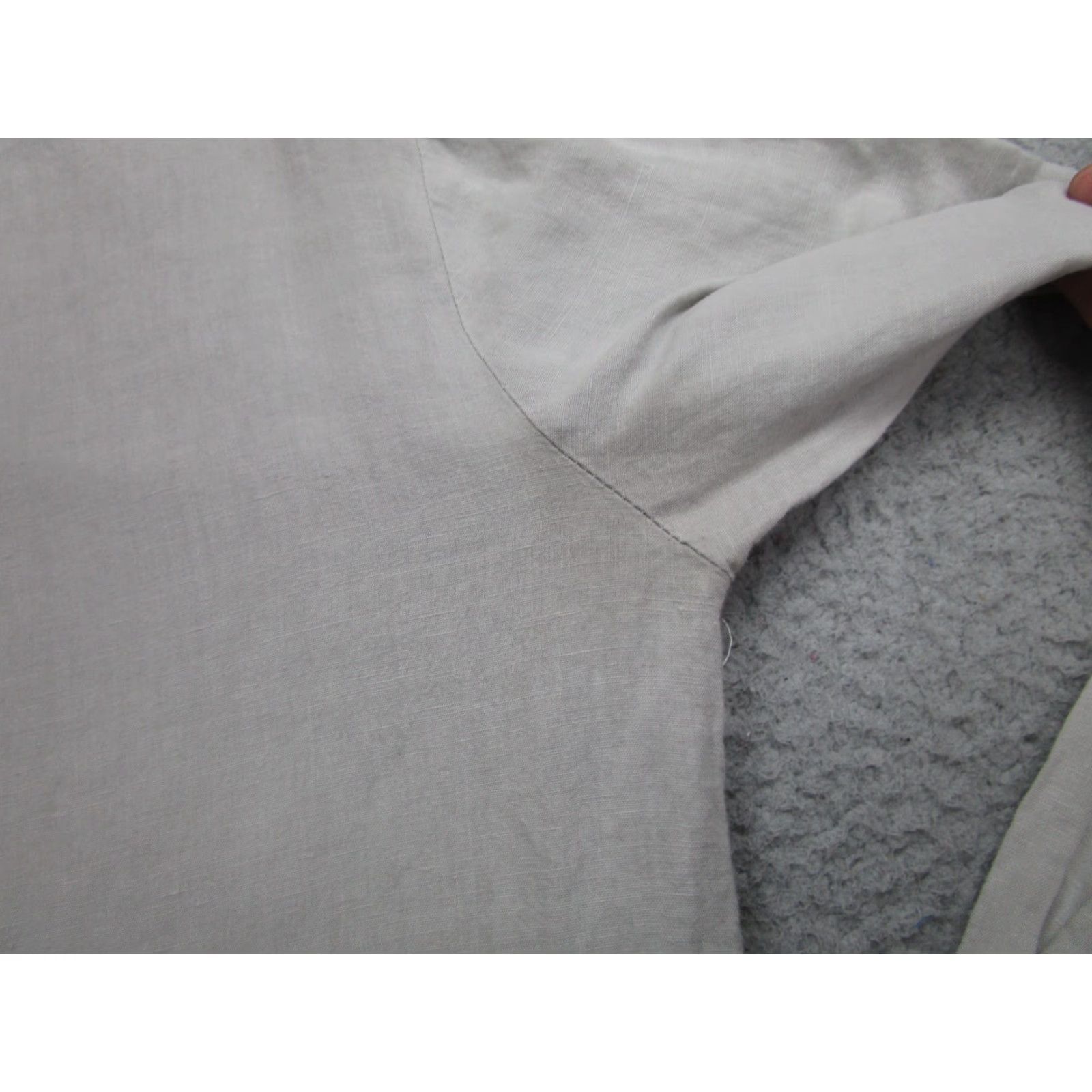 Onia ONIA Shirt Men Medium Gray Linen Blend Button Long Sleeve Chambray Casual Shirt Size US M / EU 48-50 / 2 - 4 Thumbnail