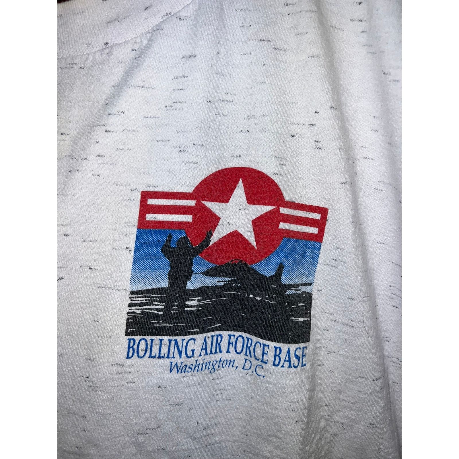 Vintage Vintage Bolling Air Force Base Shirt DC Tee 90s Yellowed XL Size US XL / EU 56 / 4 - 3 Thumbnail