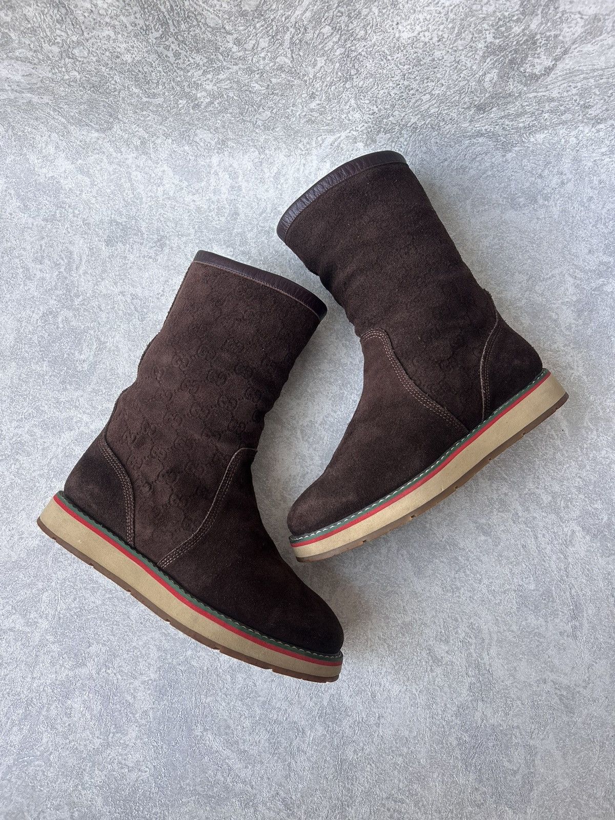 Gucci Gucci Monogram GG Ankle Boots Shoes Suede Leather Size US 7 / IT 37 - 6 Thumbnail